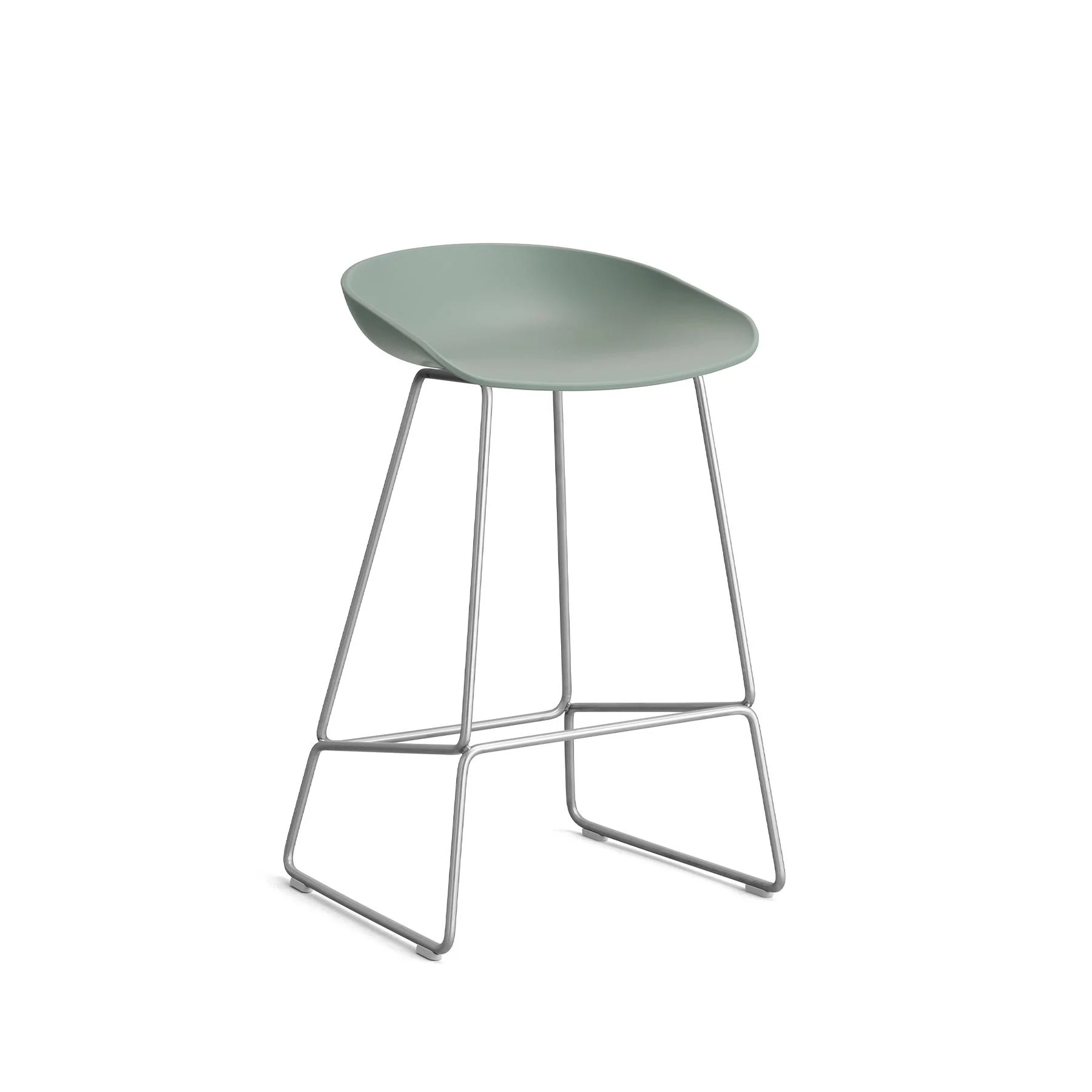 Outlet HAY About A Stool 38 - Fall Green 2.0, Stainless Steel, Breakfast Bar Stool, Standard Gliders **STORE COLLECTION ONLY**