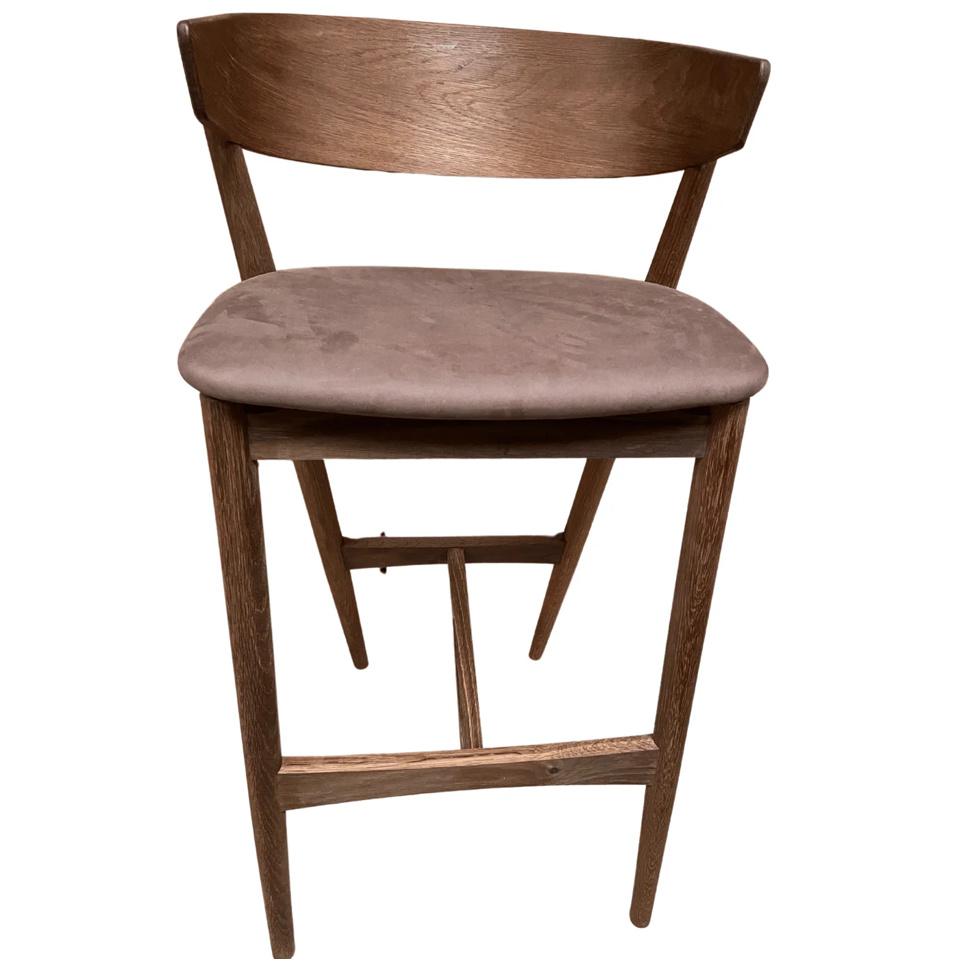 B-Stock Sibast No 7 Bar Stool - Bar Height  75cm Seat Height  Smoked (Solid Oak) with Dunes Dark Brown leather - Image 3