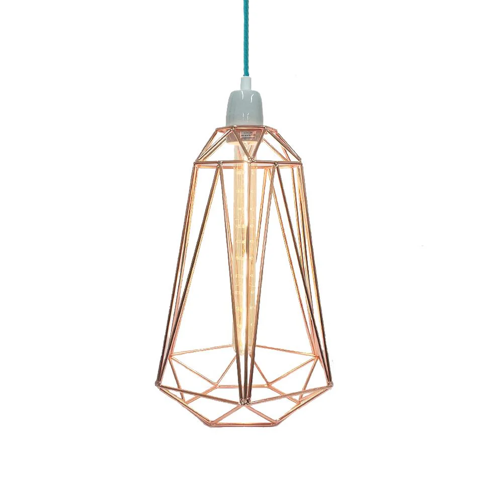 Outlet Diamond Cage Pendant Light with FREE Filament Bulb - Image 3