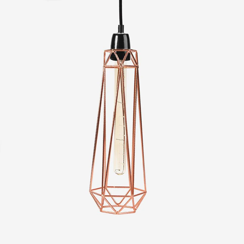 Outlet Diamond Cage Pendant Light with FREE Filament Bulb - Image 8