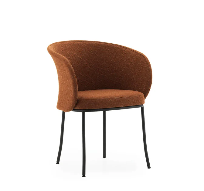 Ex-Display (Bath showroom collection only) - Normann Copenhagen - Knit Armchair Black Steel Brandy Set of 4