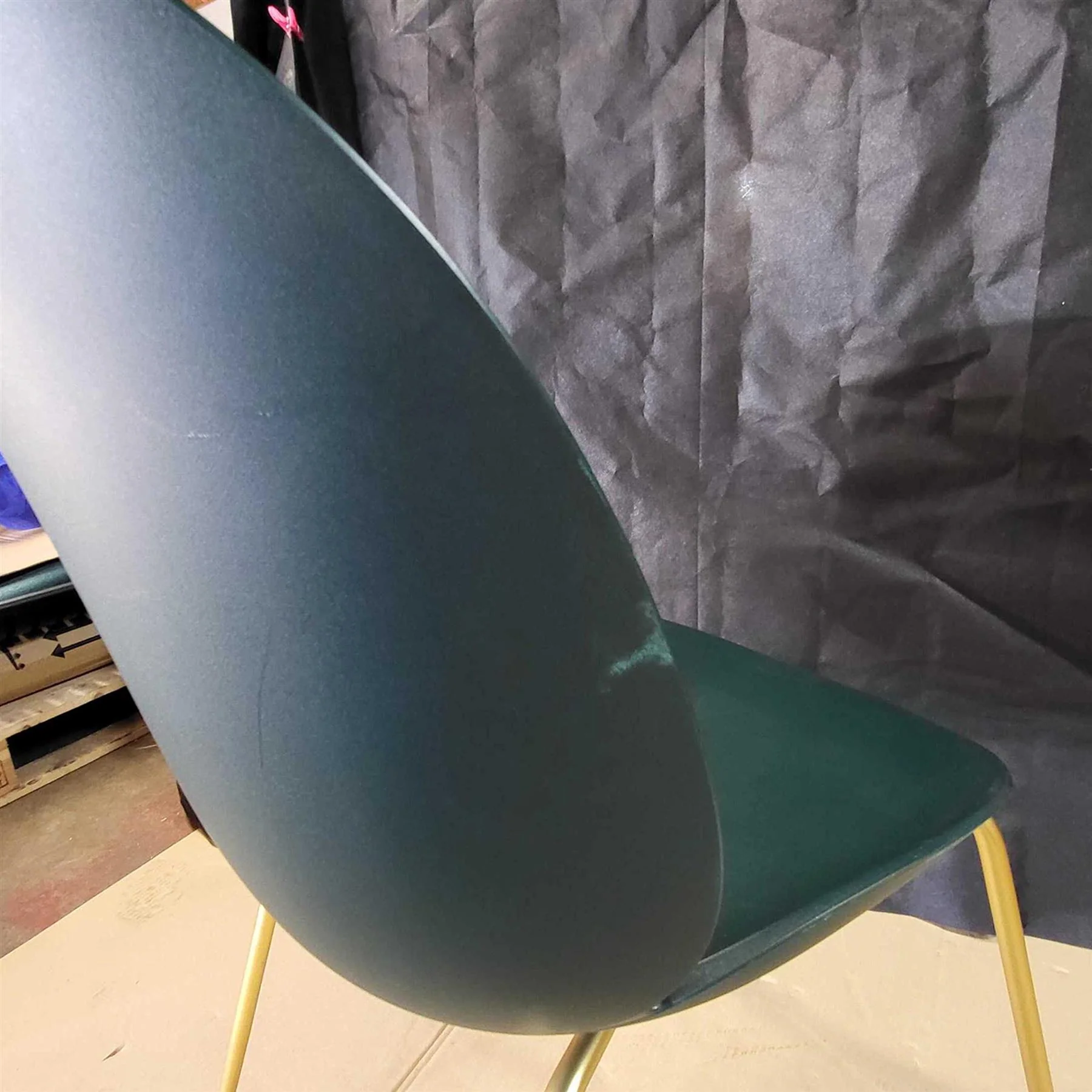 Ex-Display GUBI Beetle Dining Chair - Conic Base - Brass Base, Dark Green **STORE COLLECTION ONLY** - Image 5