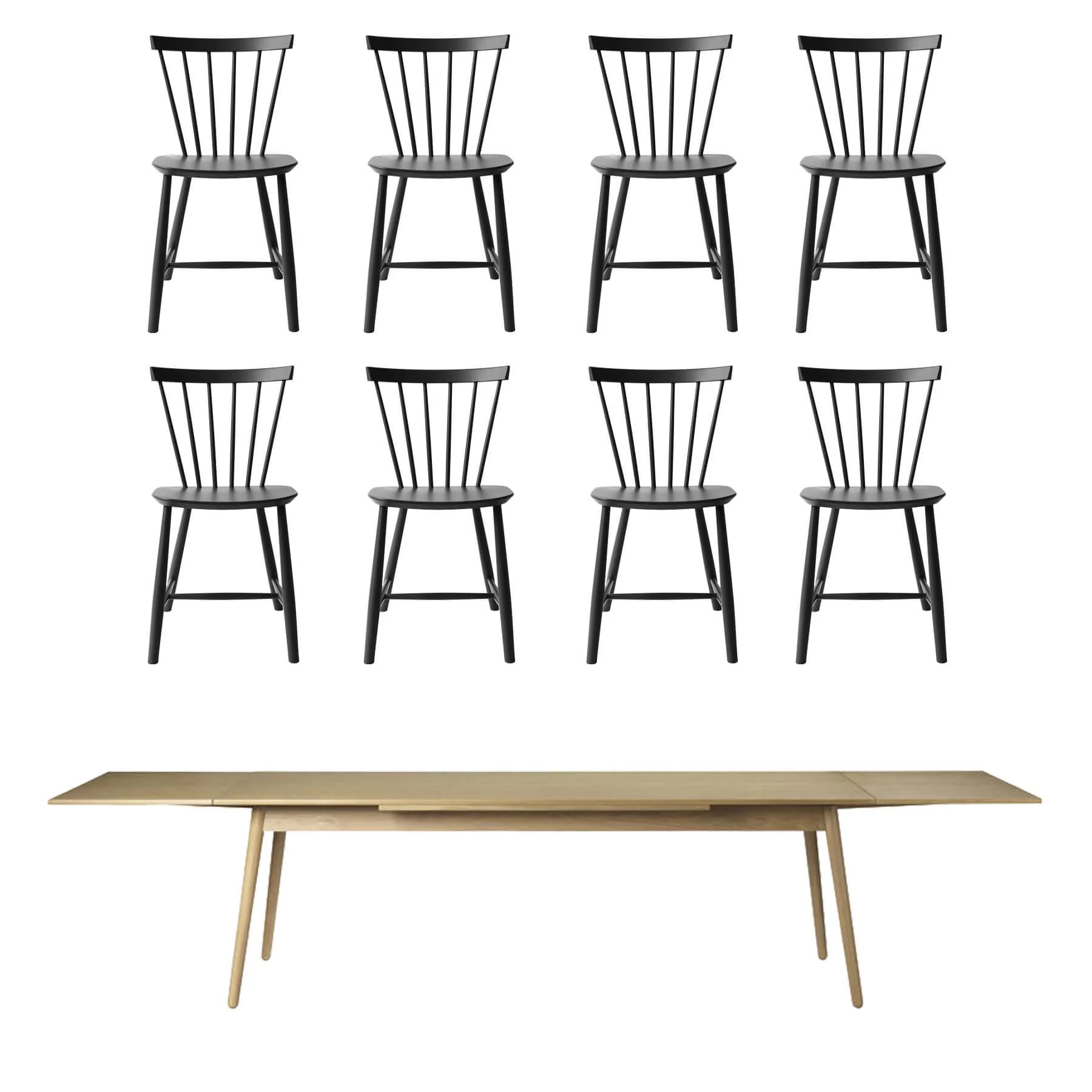 FDB Mobler Large Family Dining Table Set - Image 10