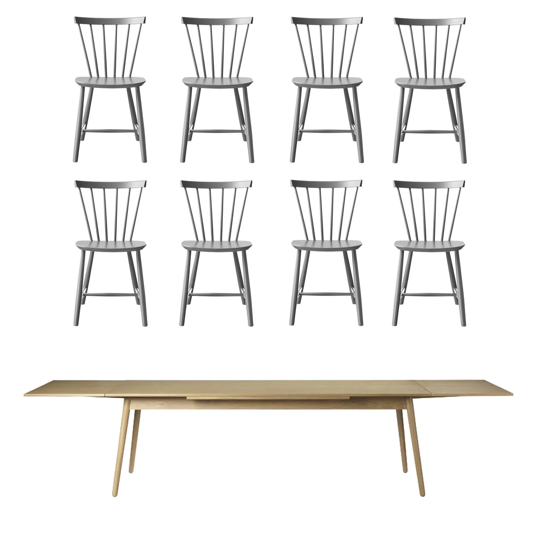 FDB Mobler Large Family Dining Table Set - Image 3