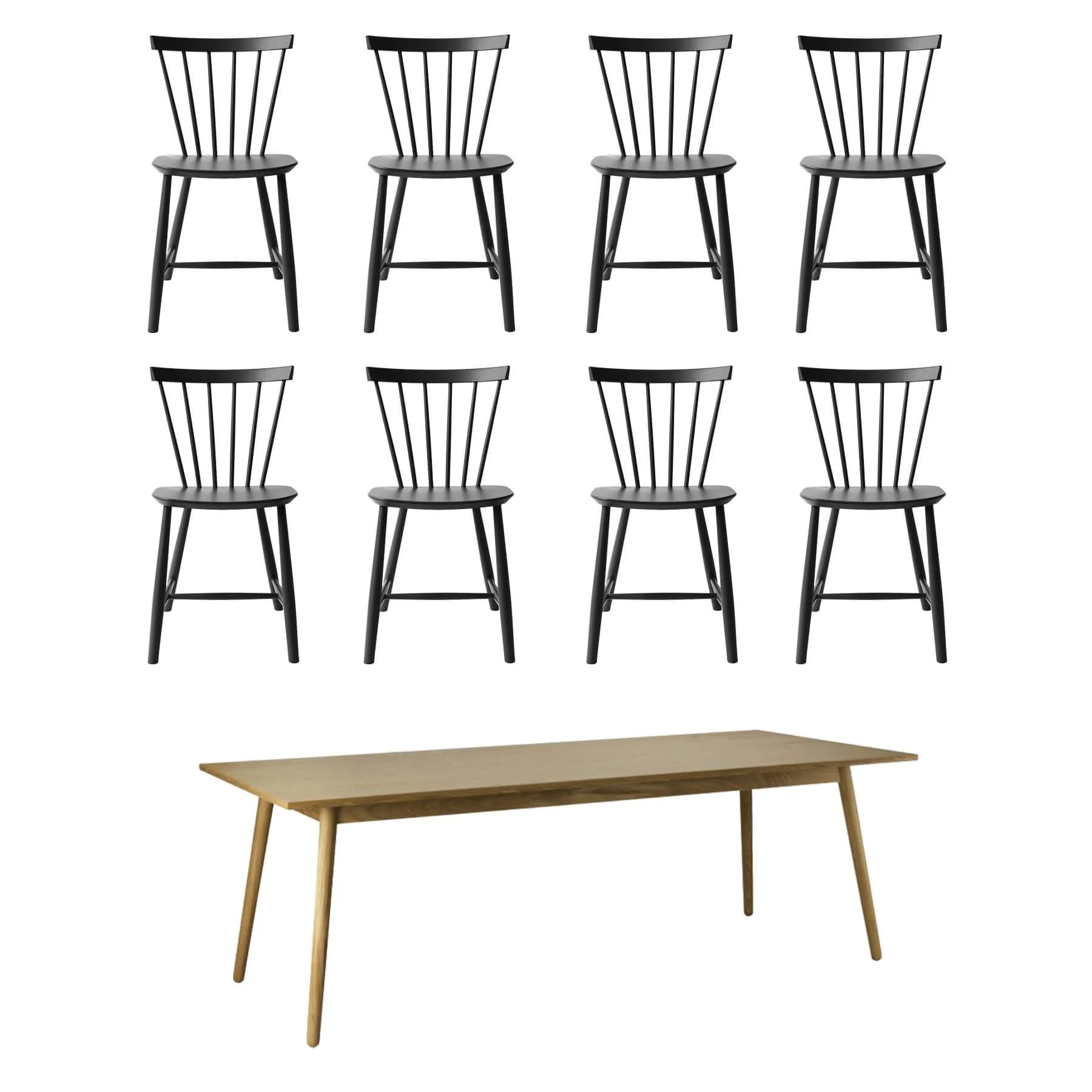 FDB Mobler Large Family Dining Table Set - Image 4