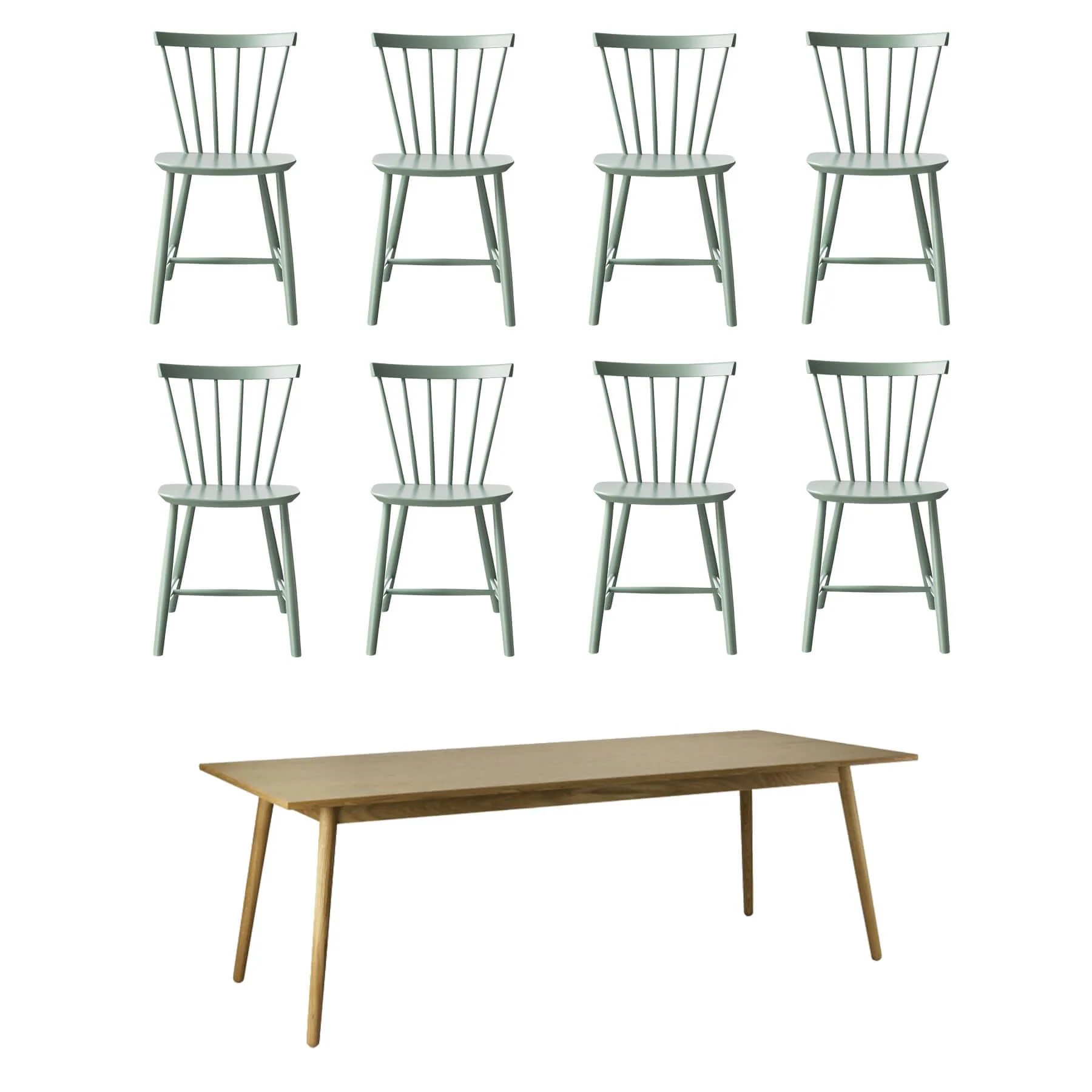 FDB Mobler Large Family Dining Table Set - Image 5