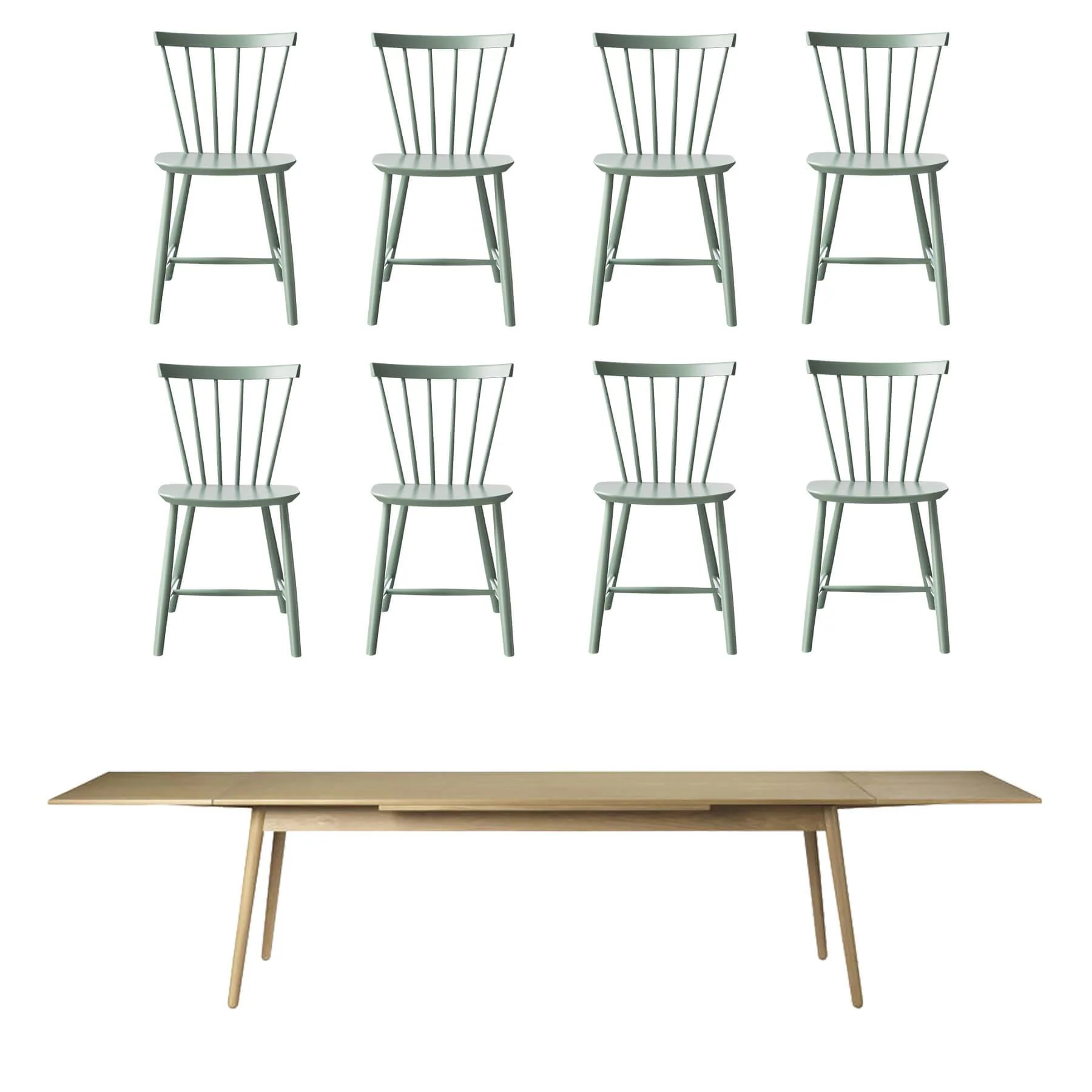 FDB Mobler Large Family Dining Table Set - Image 6