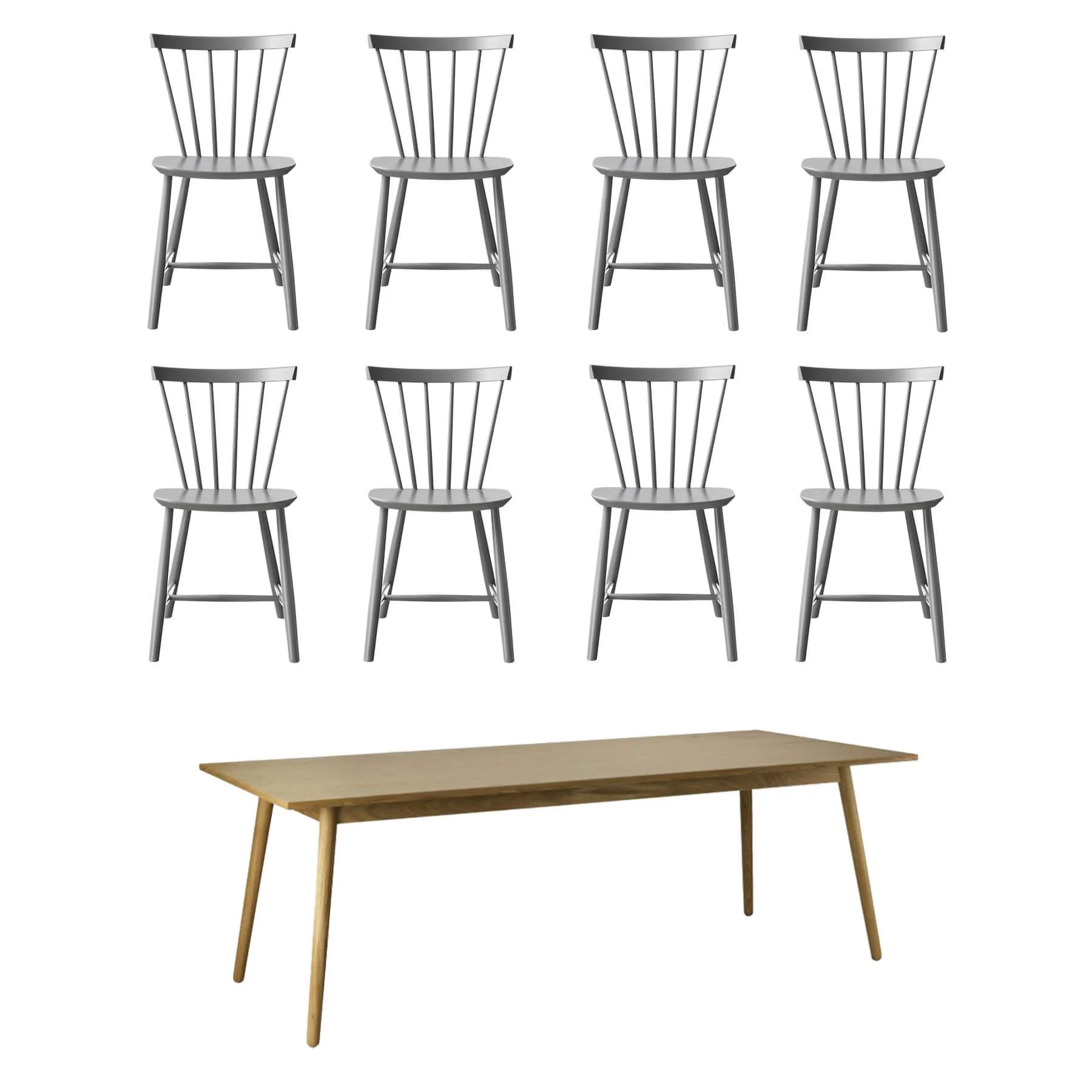 FDB Mobler Large Family Dining Table Set - Image 8