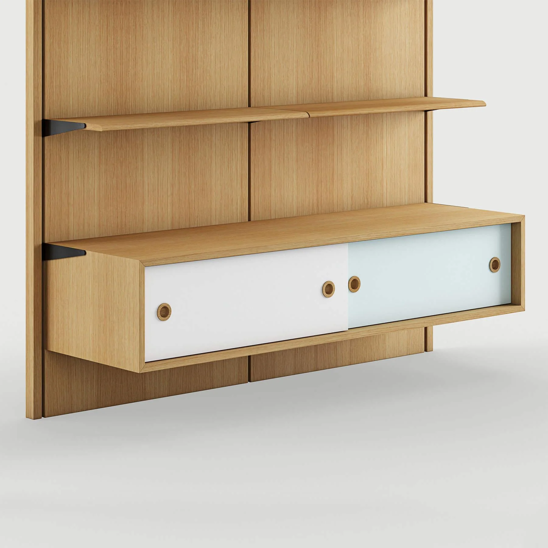 Finn Juhl Large Cabinet with Sliding Door for Panel System - Image 4
