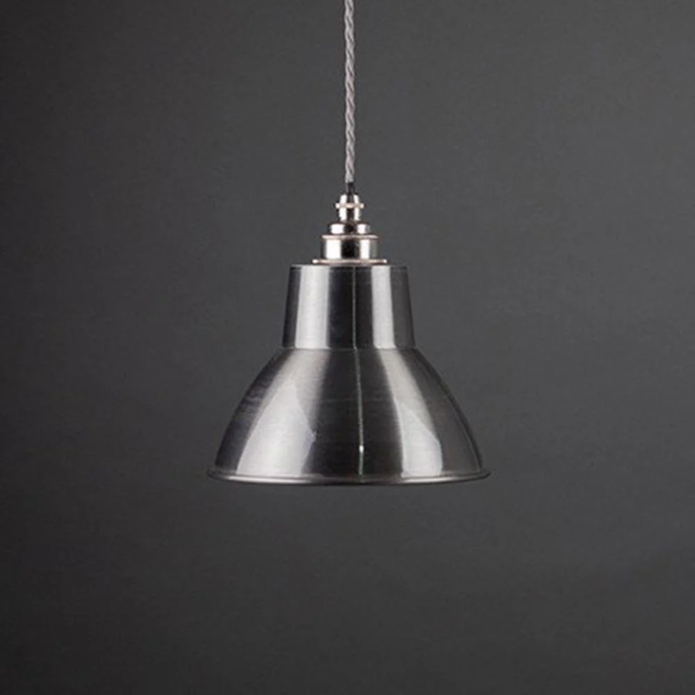 Fritz Fryer Moccas Industrial Pendant Light - Brushed Steel - Image 4