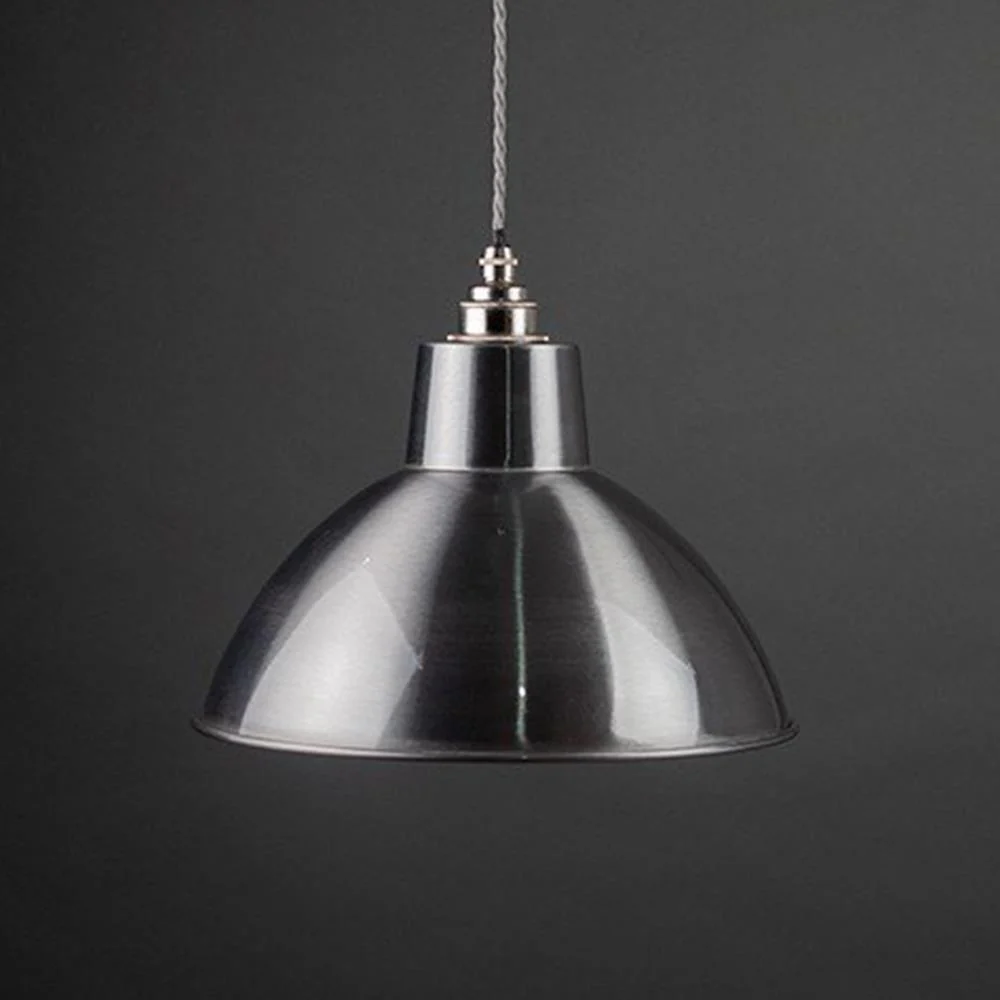 Fritz Fryer Moccas Industrial Pendant Light - Brushed Steel - Image 5