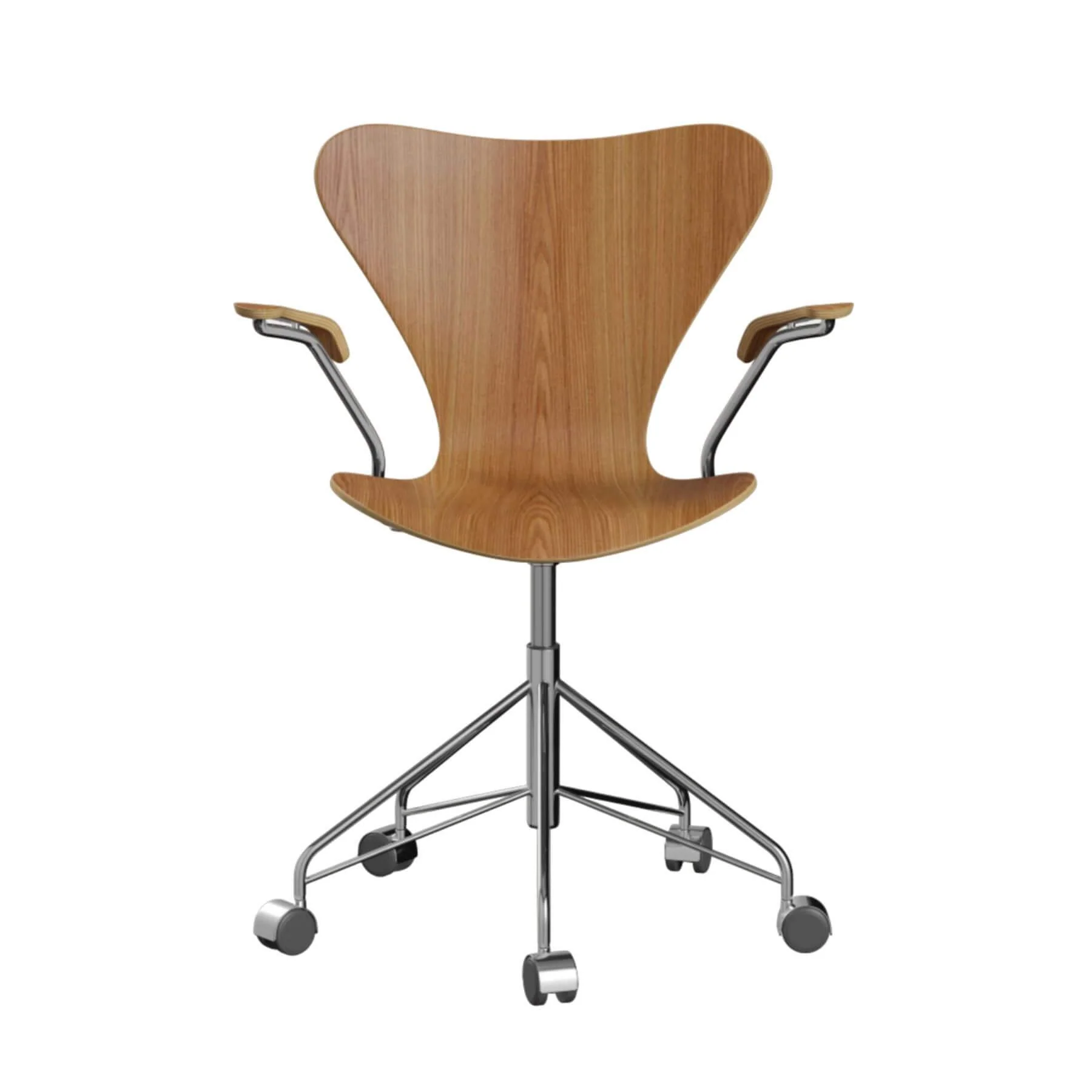Fritz Hansen Series 7 Wooden Swivel Armchair - Image 4