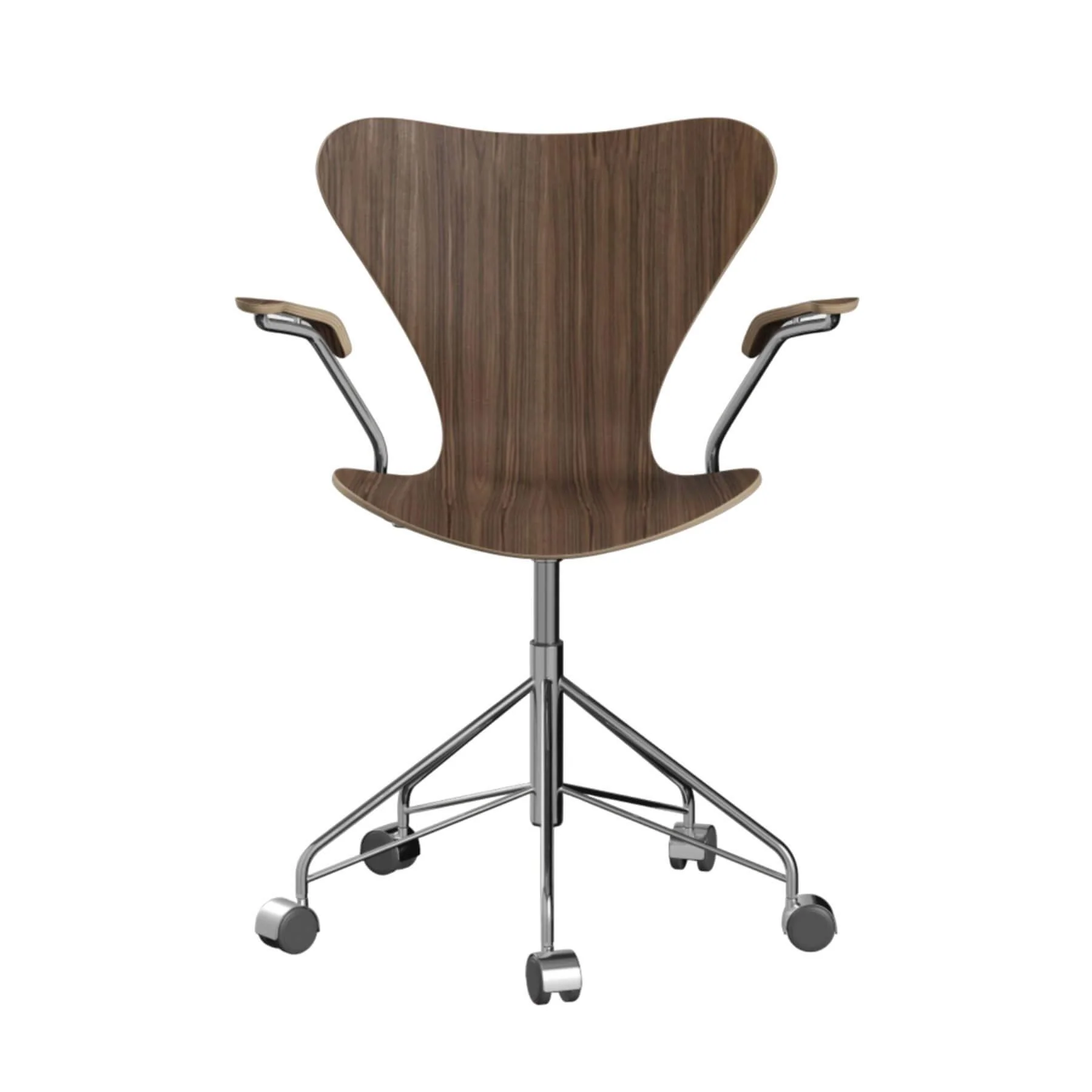 Fritz Hansen Series 7 Wooden Swivel Armchair - Image 5