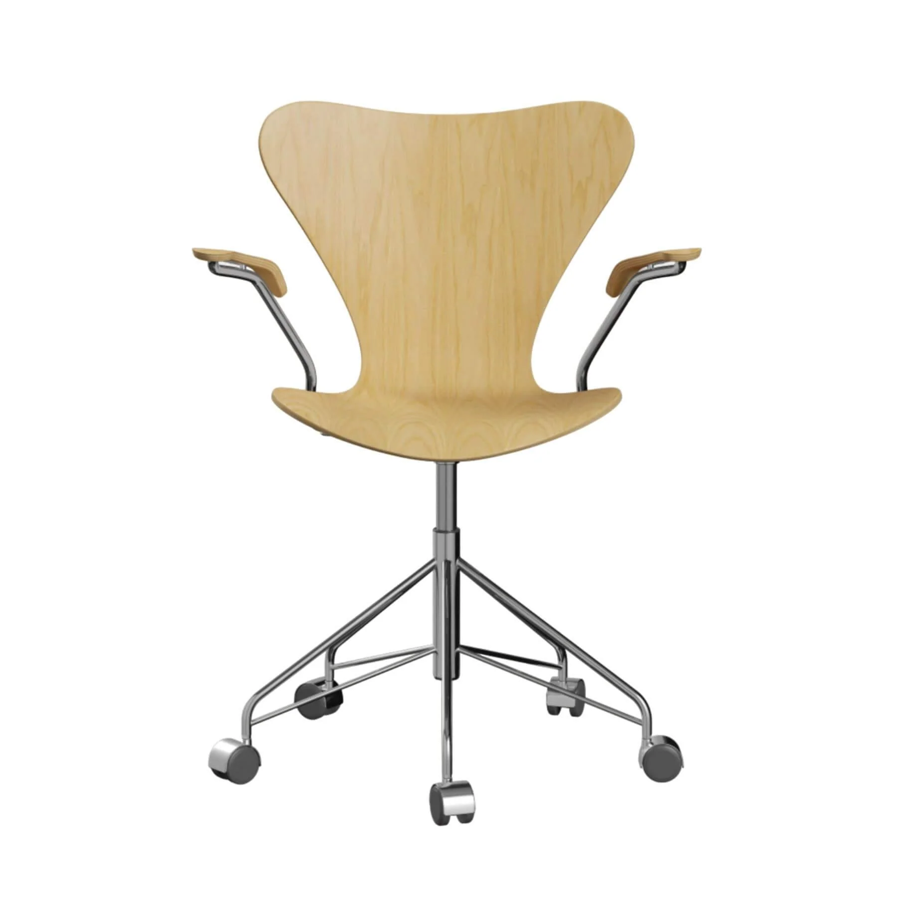 Fritz Hansen Series 7 Wooden Swivel Armchair - Image 6