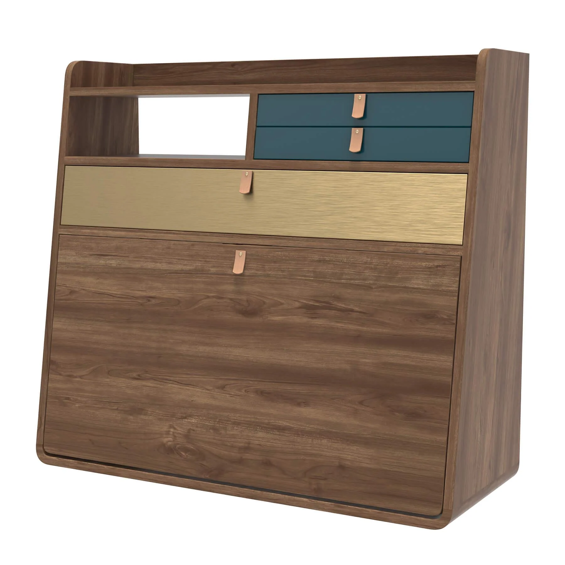 Harto Gaston Walnut Floating Wall Desk - Image 4