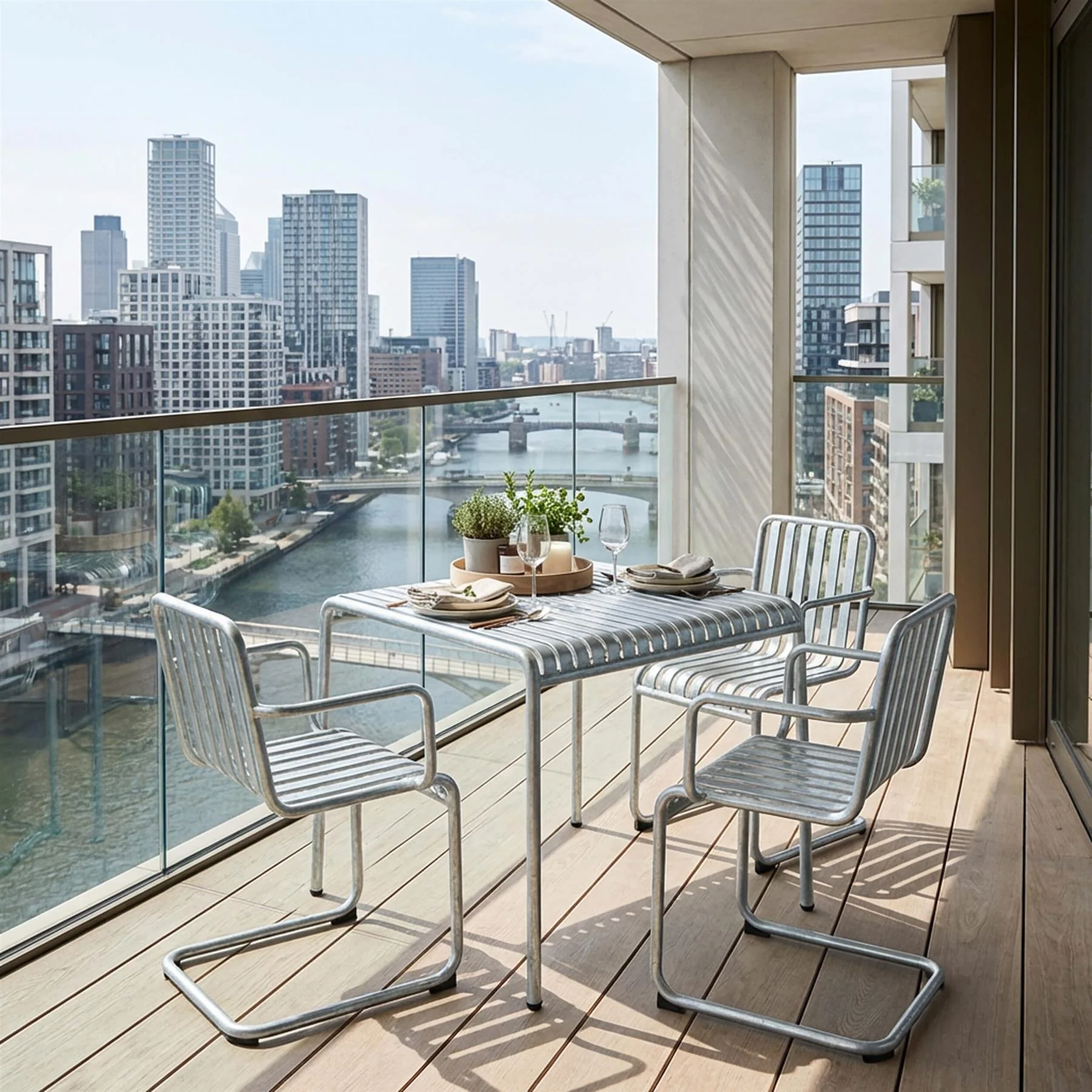 HAY Palissade Cantilever Balcony Furniture Set - Curated by Holloways of Ludlow - Image 5