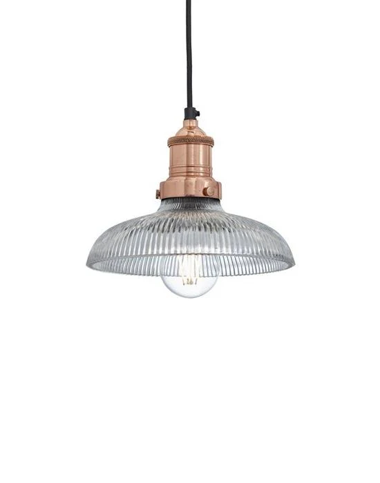 Industville Brooklyn Ribbed Glass Pendant Light - Image 6
