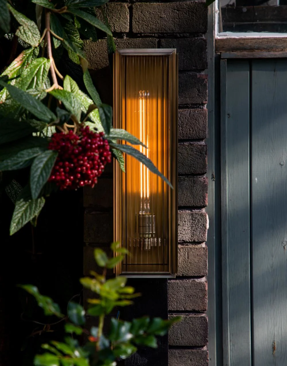 J. Adams Ash Wall Light with Reeded Glass - Image 3