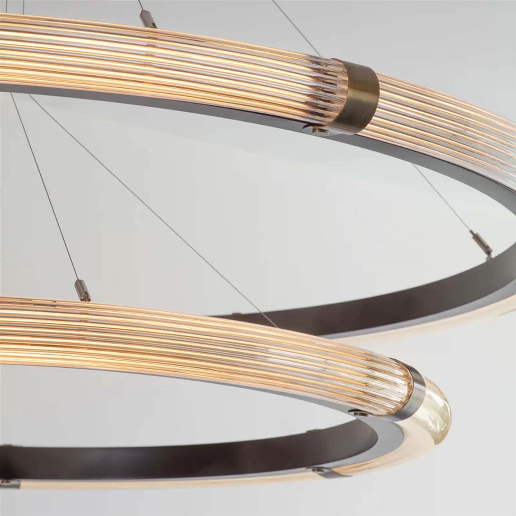 J. Adams Strata Circular Two-Tier Pendant Light - Image 4