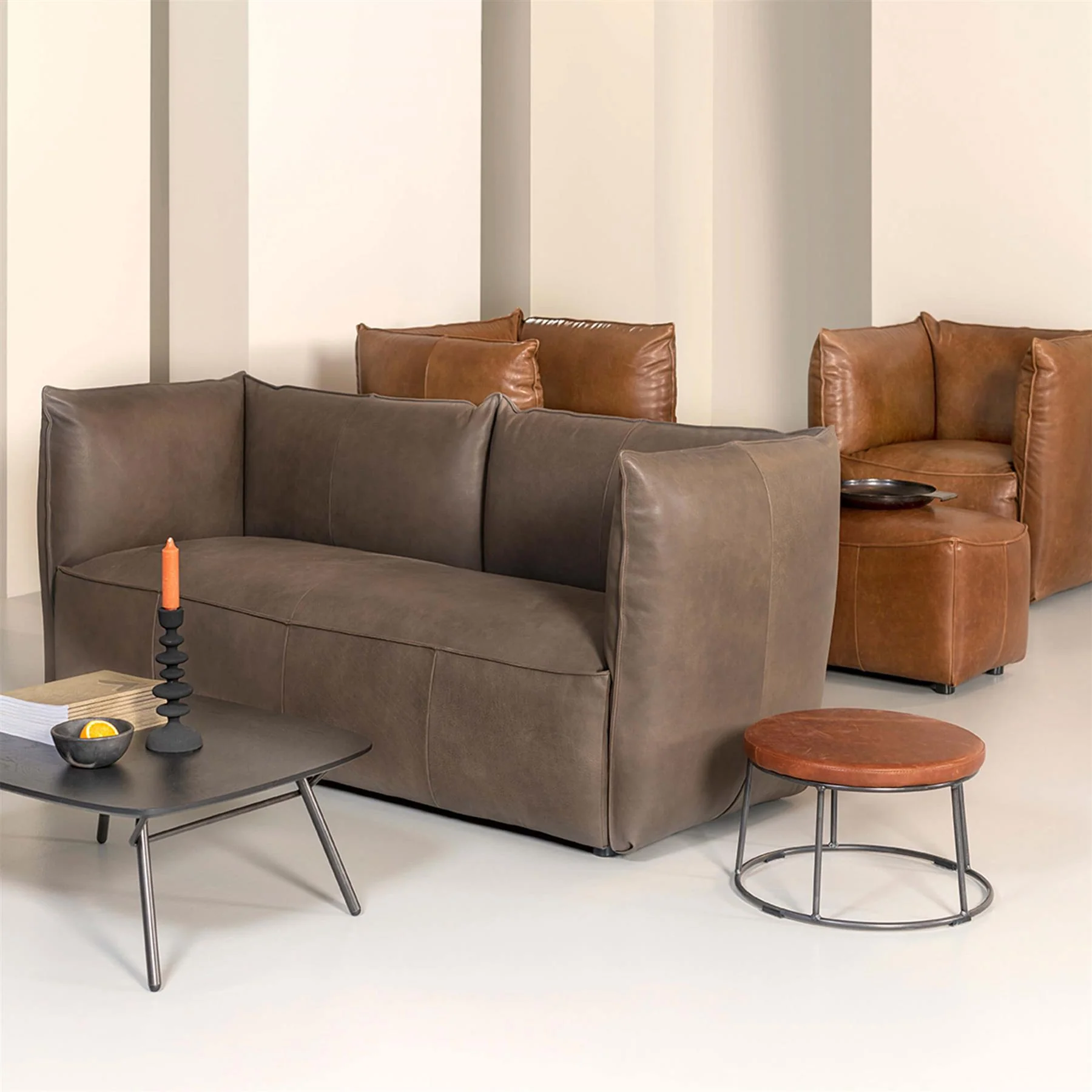 Jess Designs Cick Low Coffee Table with Leather Top - Image 2