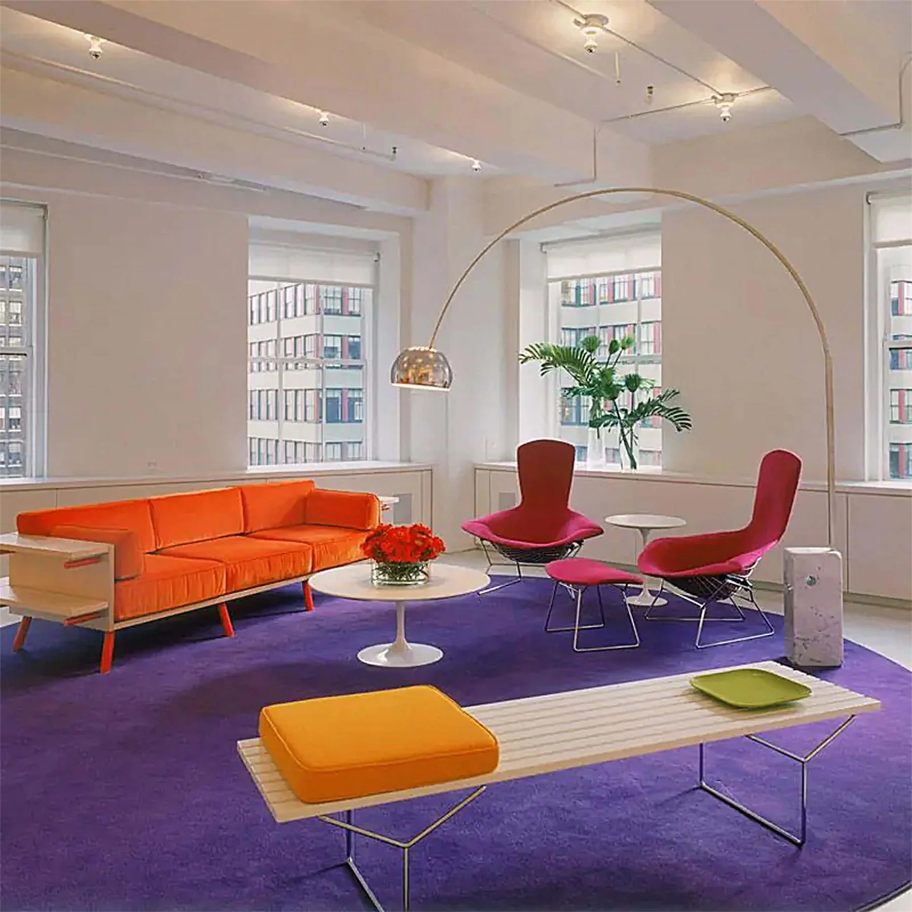 Knoll Bertoia Armchair High Back with Ottoman - Image 4