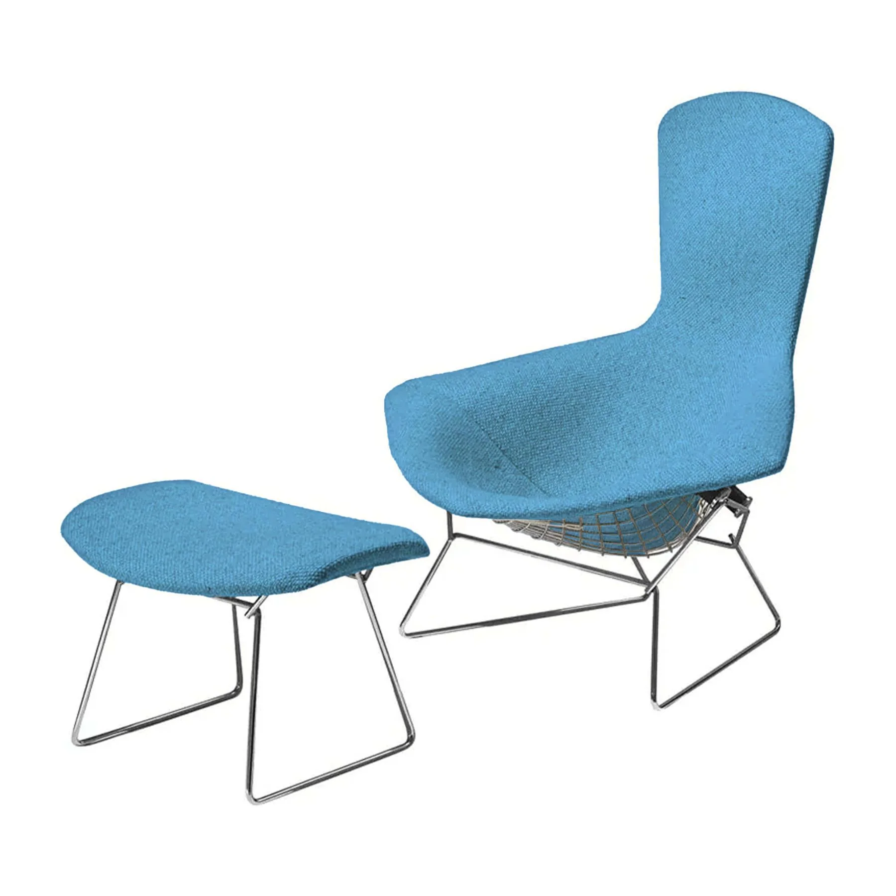 Knoll Bertoia Armchair High Back with Ottoman - Image 7