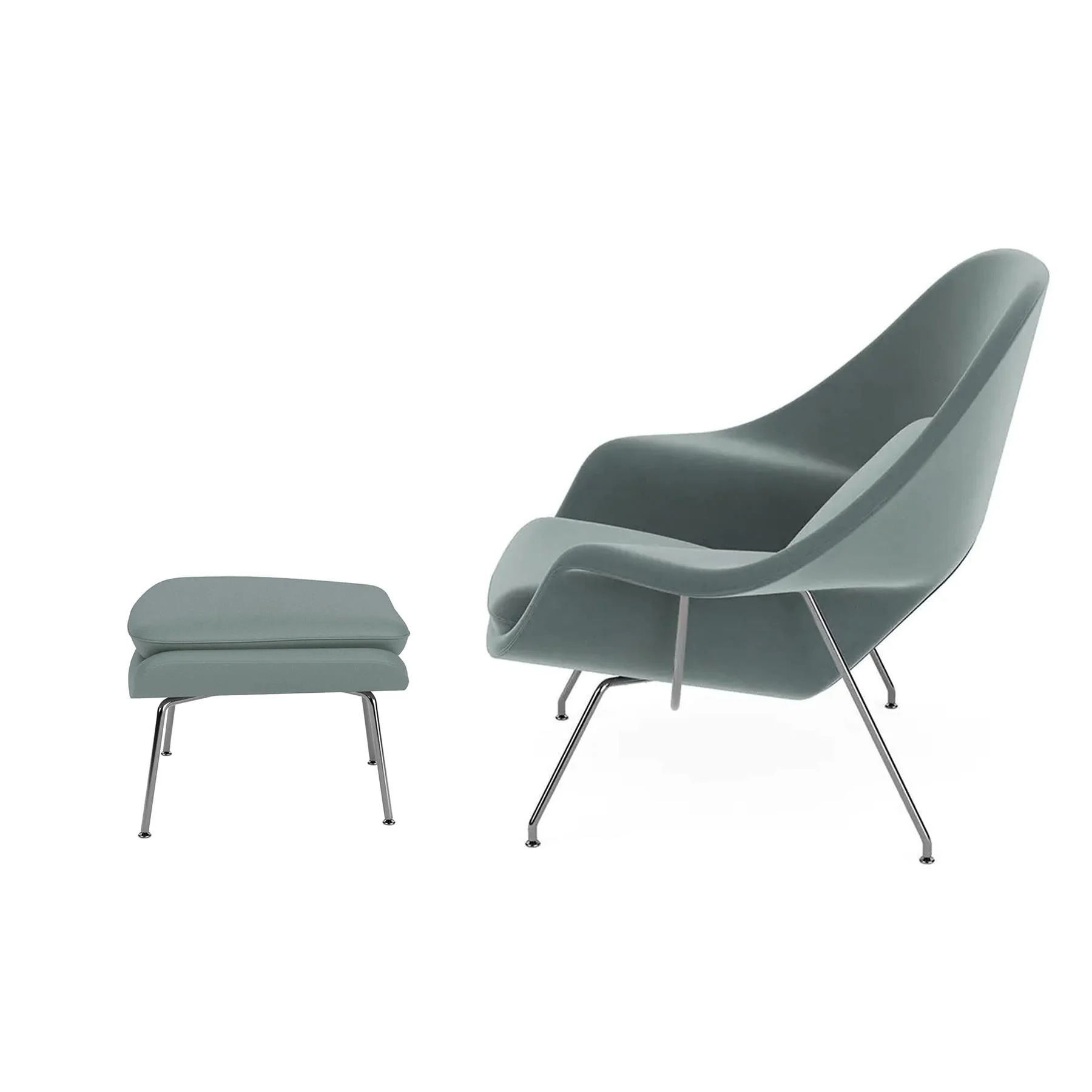 Knoll Saarinen Womb Lounge Chair with Ottoman - Image 5