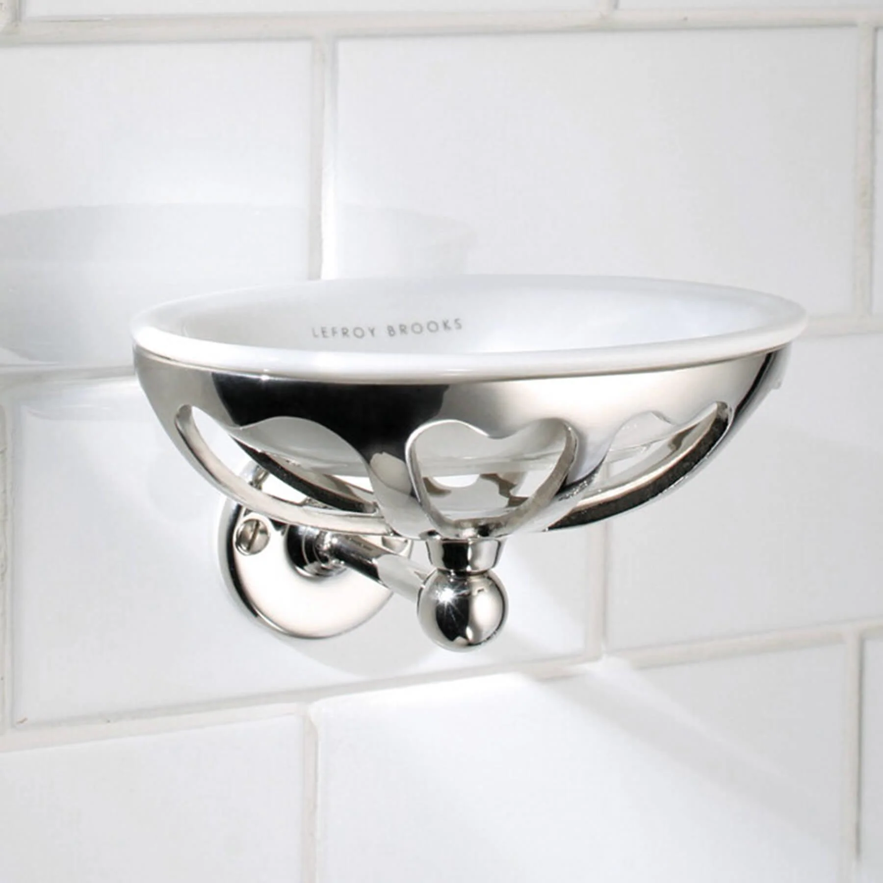 Lefroy Brooks Classic Cast Brass Soap Holder with Bone China Dish LB4505 - Image 2