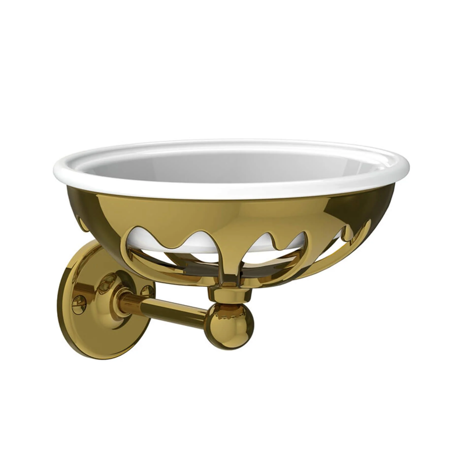 Lefroy Brooks Classic Cast Brass Soap Holder with Bone China Dish LB4505 - Image 6