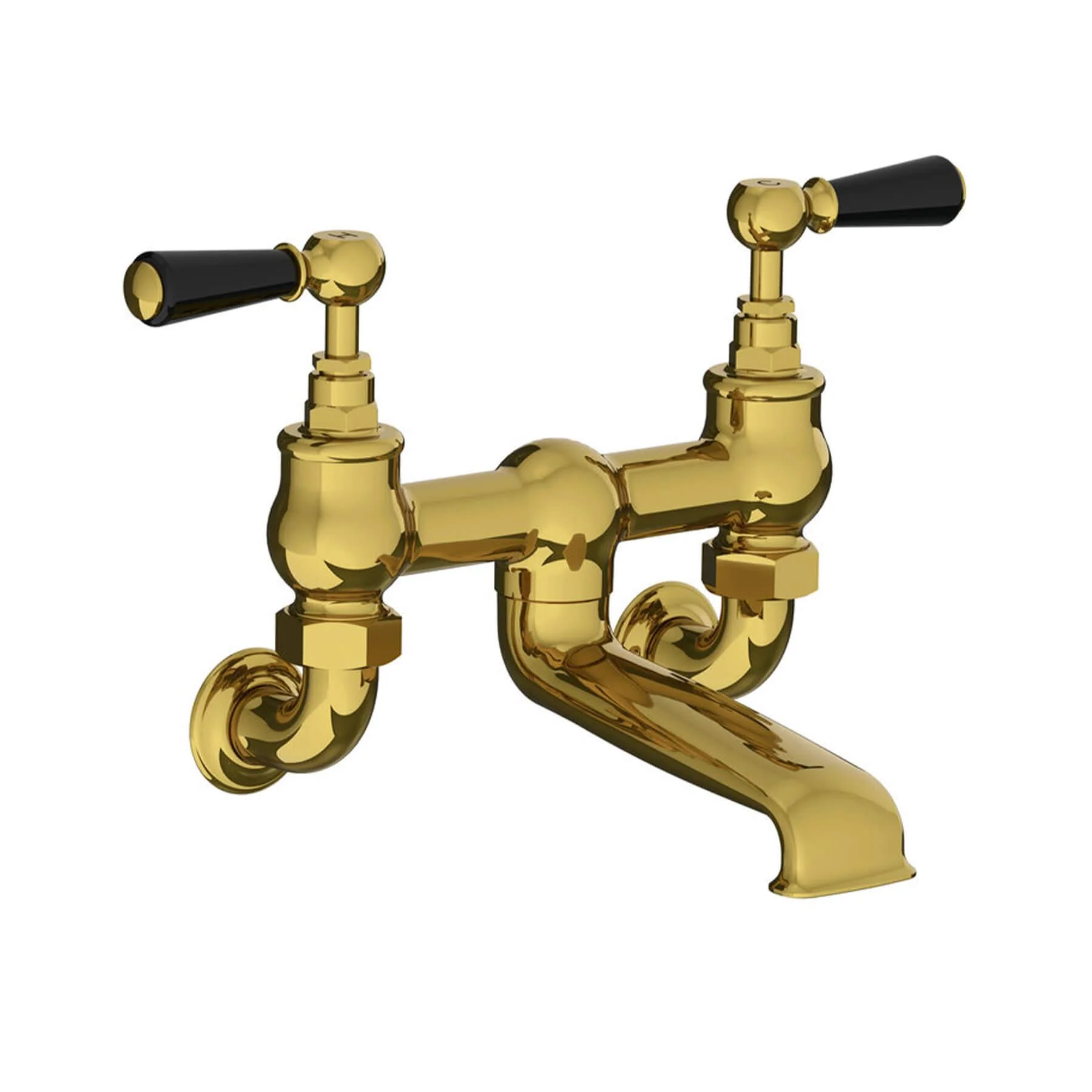 Lefroy Brooks Classic Wall Mounted Bath Bridge Filler with Lever Handles BL1151 - Image 3