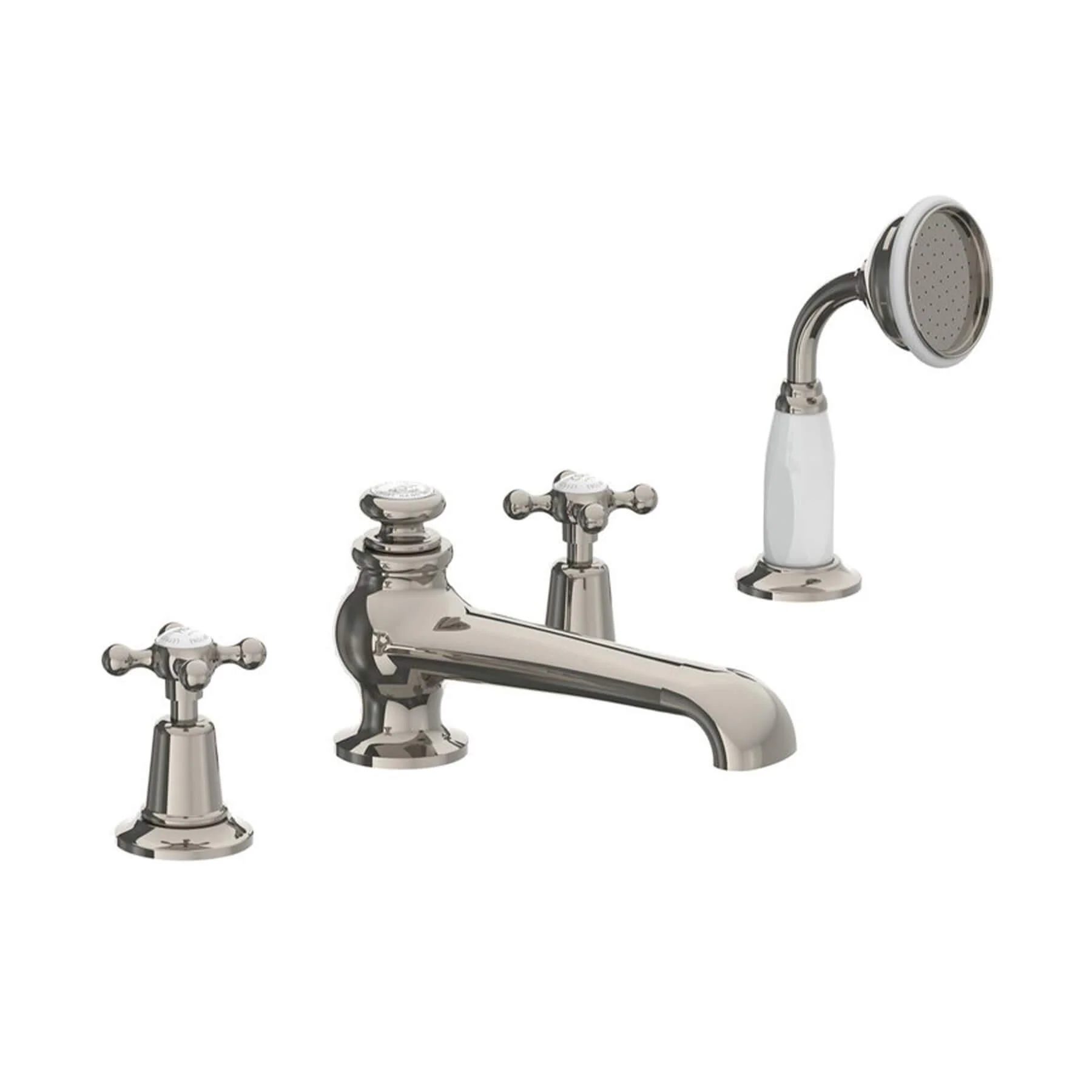 Lefroy Brooks Connaught Four Hole Bath Set with Diverter & Pull-Out Hand Shower - Image 4