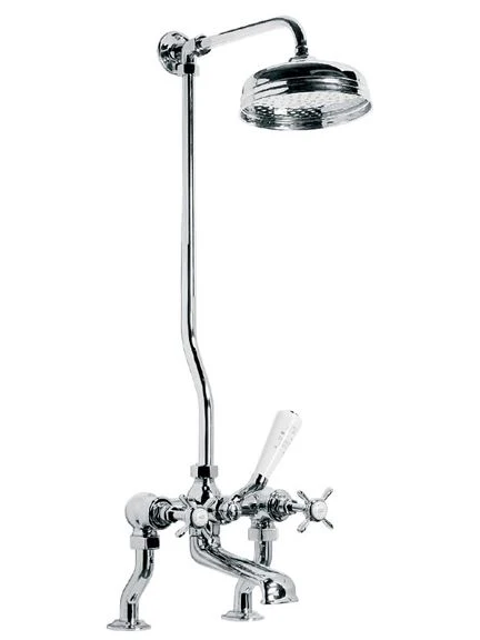 Lefroy Brooks LB1745 Classic Deck Mounted Bath Shower Mixer with Riser and 8 inch Rose