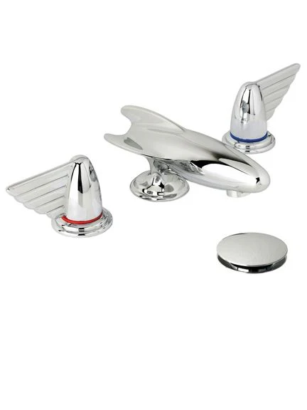 Lefroy Brooks RL1236 Belle Aire Lever Three Hole Deck Mounted Basin Mixer with Click-Up Waste