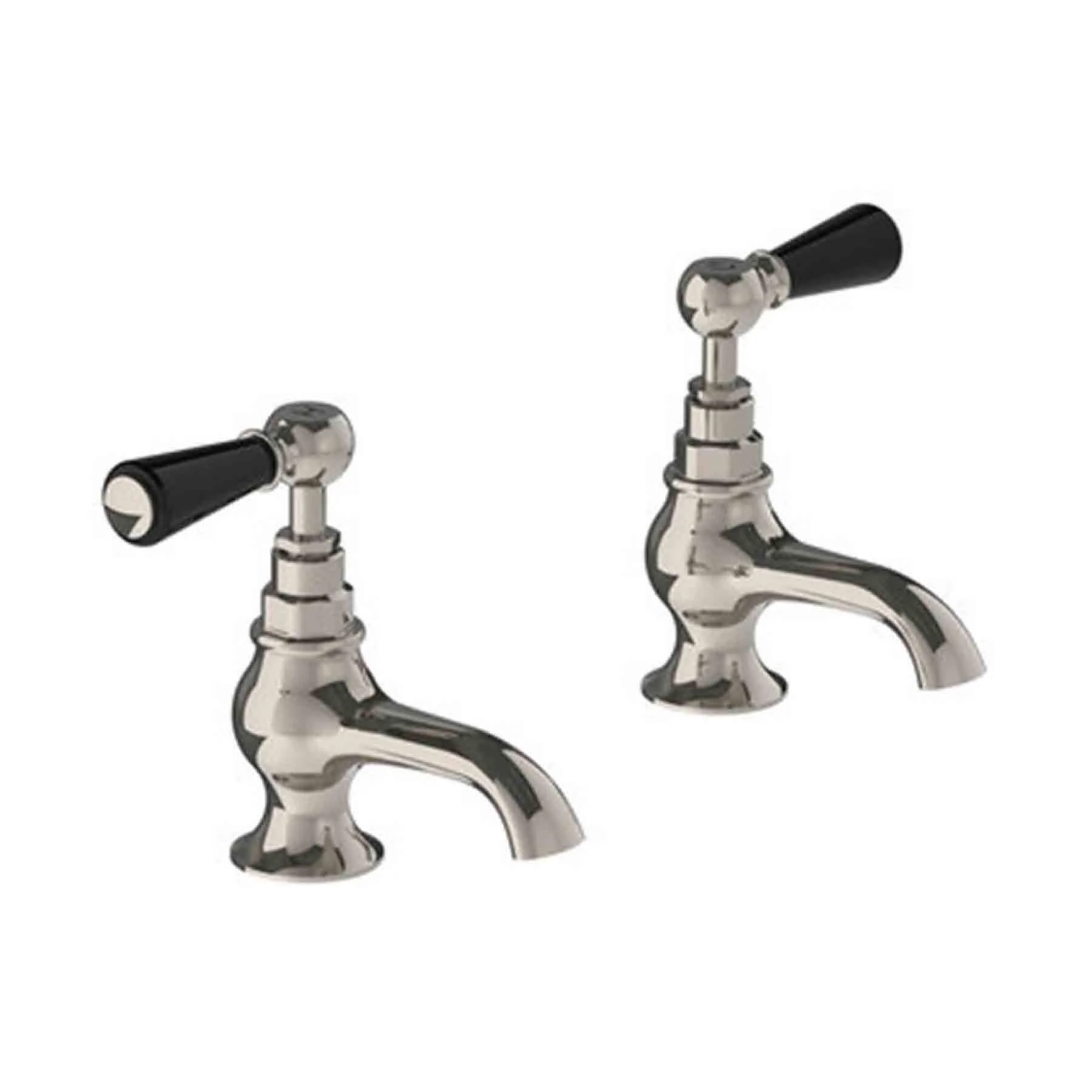 Lefroy Brooks WL8054 Classic Bath Pillar Taps with White Lever Handles - Image 3
