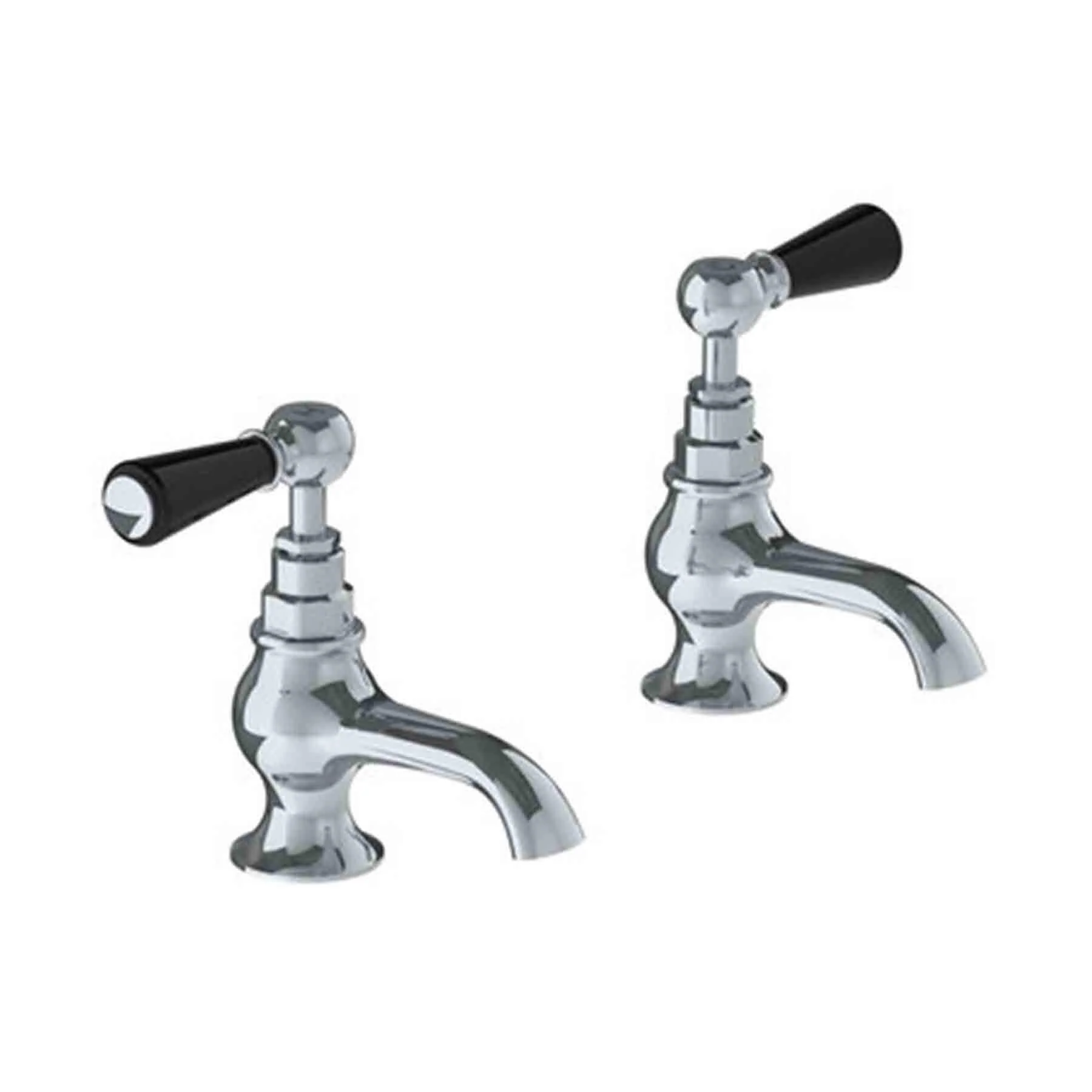 Lefroy Brooks WL8054 Classic Bath Pillar Taps with White Lever Handles - Image 5