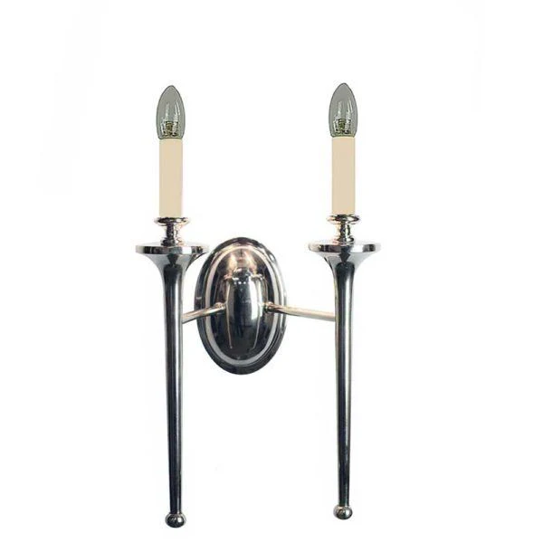Limehouse Grosvenor Twin Wall Light in Nickel - Image 2
