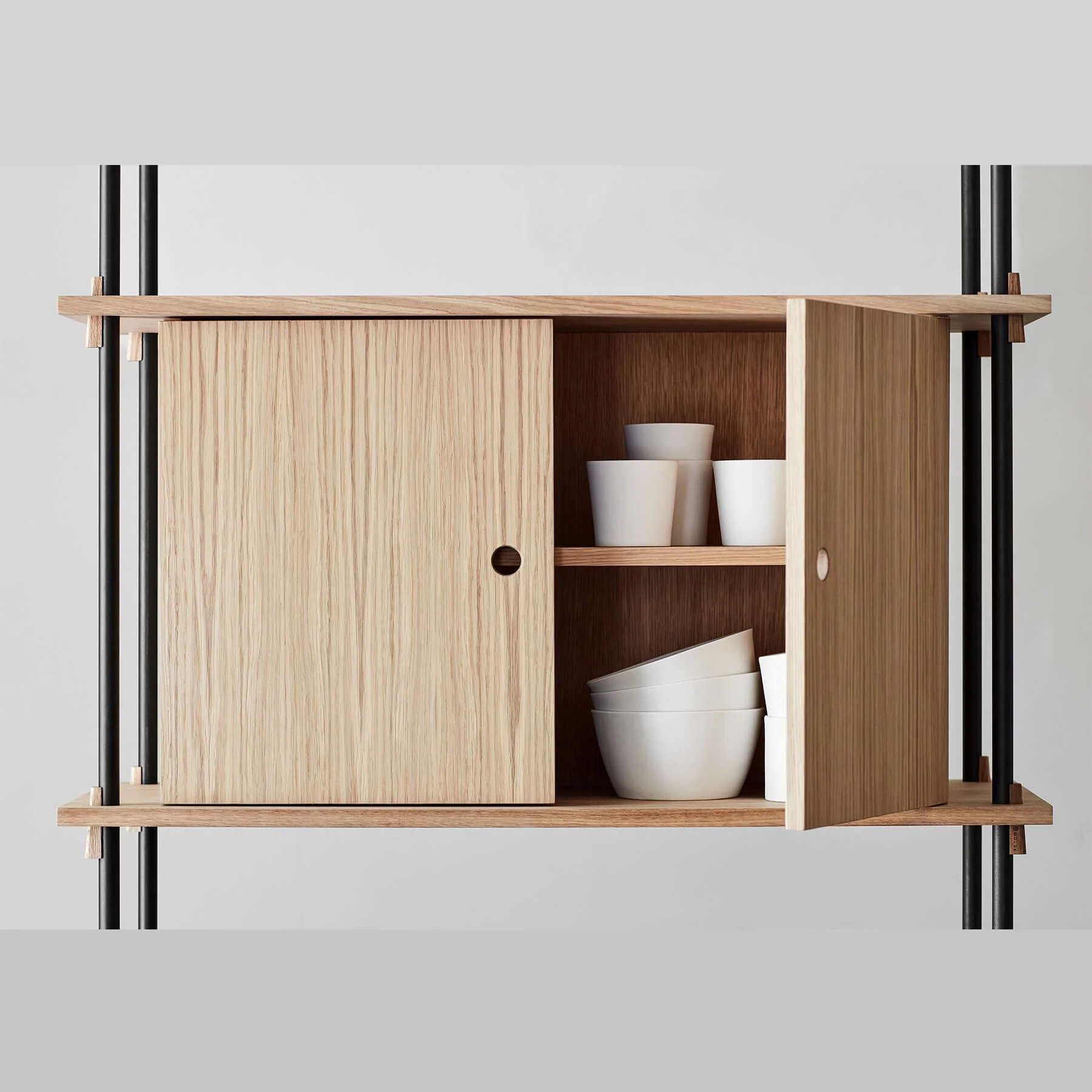 MOEBE Double Shelving System, 1 Cabinet, Desk and Clothes Rail - Image 2