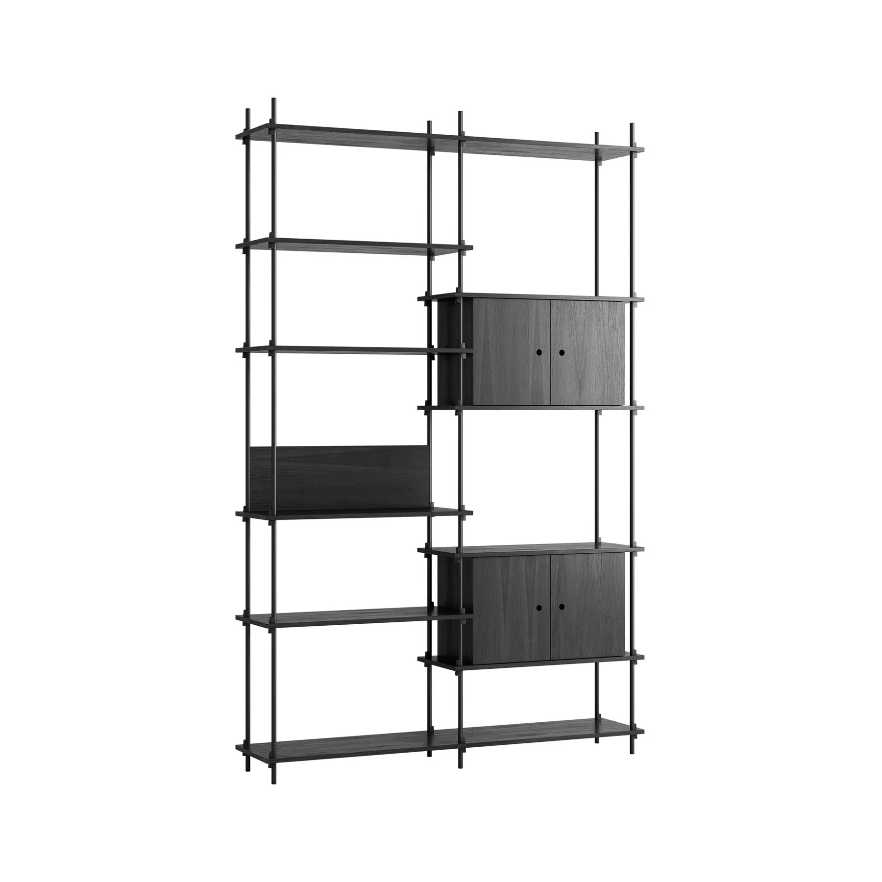 MOEBE Double Shelving System with 2 Cabinets and L Shelf - Image 12