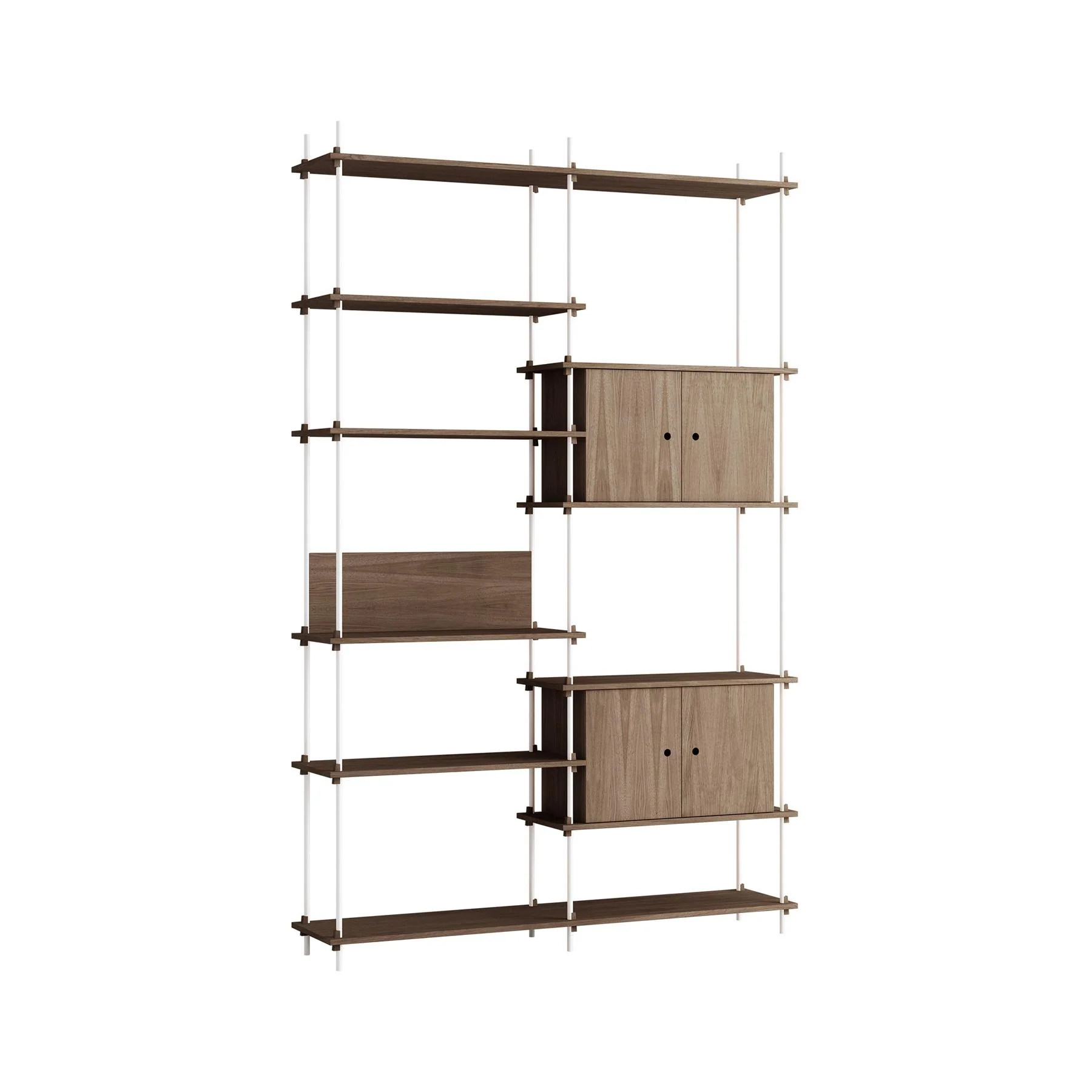 MOEBE Double Shelving System with 2 Cabinets and L Shelf - Image 14