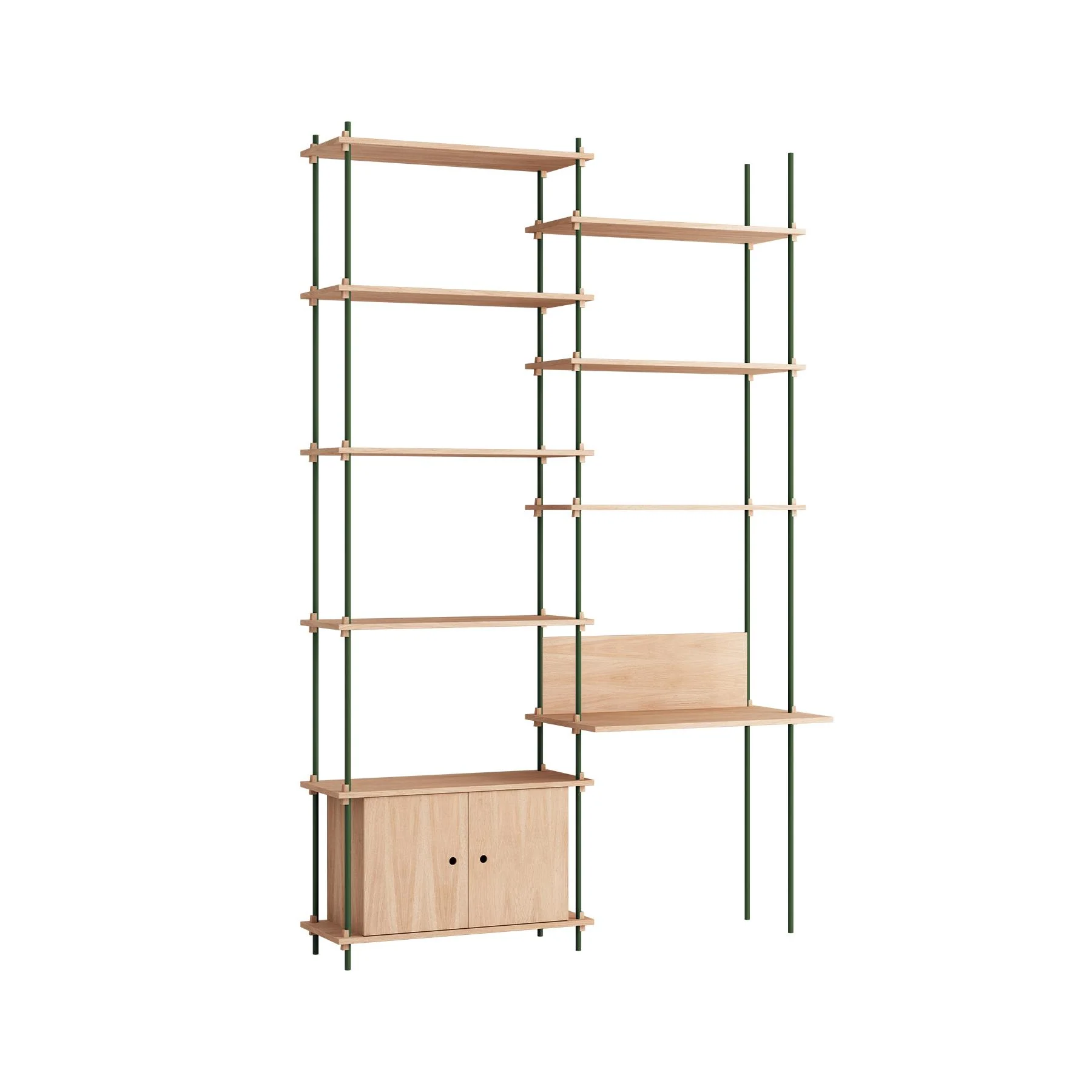 MOEBE Double Shelving System with Desk and Cabinet - Image 11