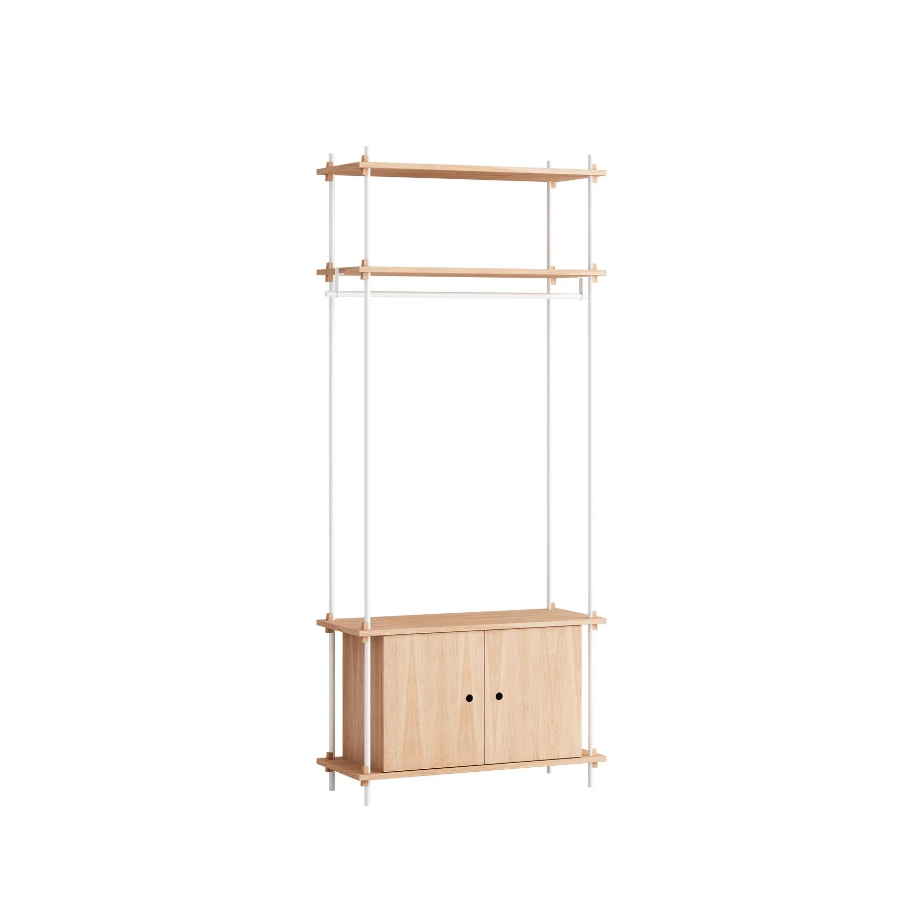 MOEBE Single Shelving System with Cabinet and Clothes Rail - Image 9