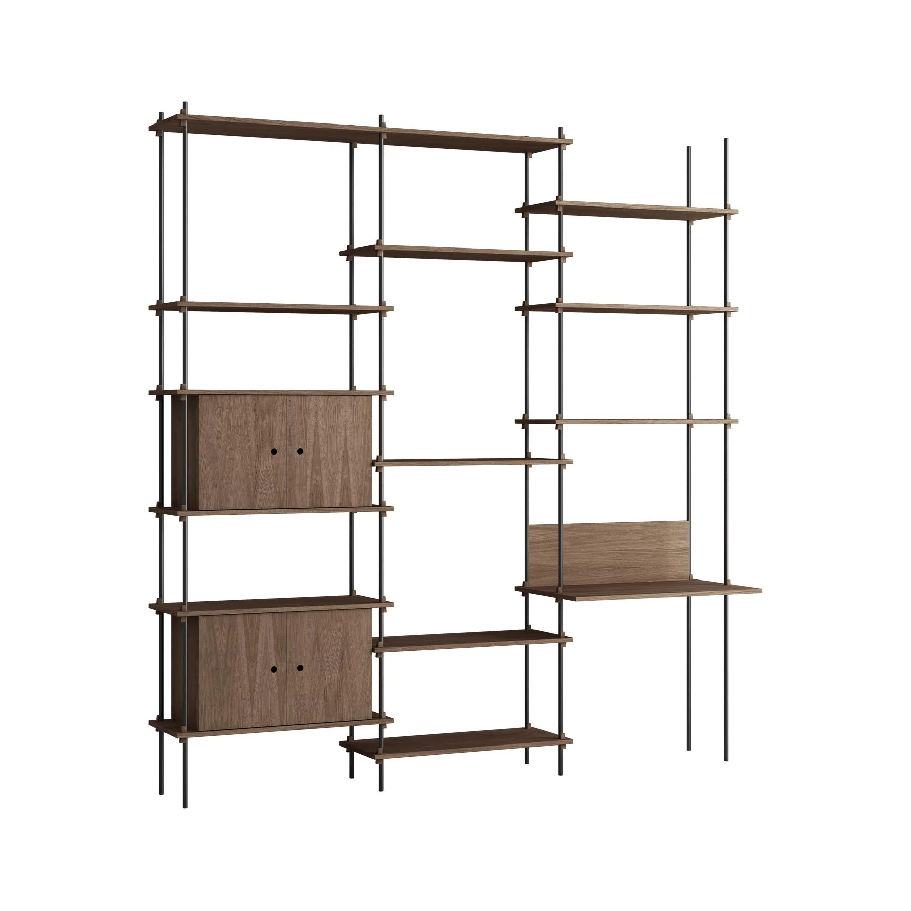 MOEBE Triple Shelving System, 2 Cabinets and Desk - Image 7