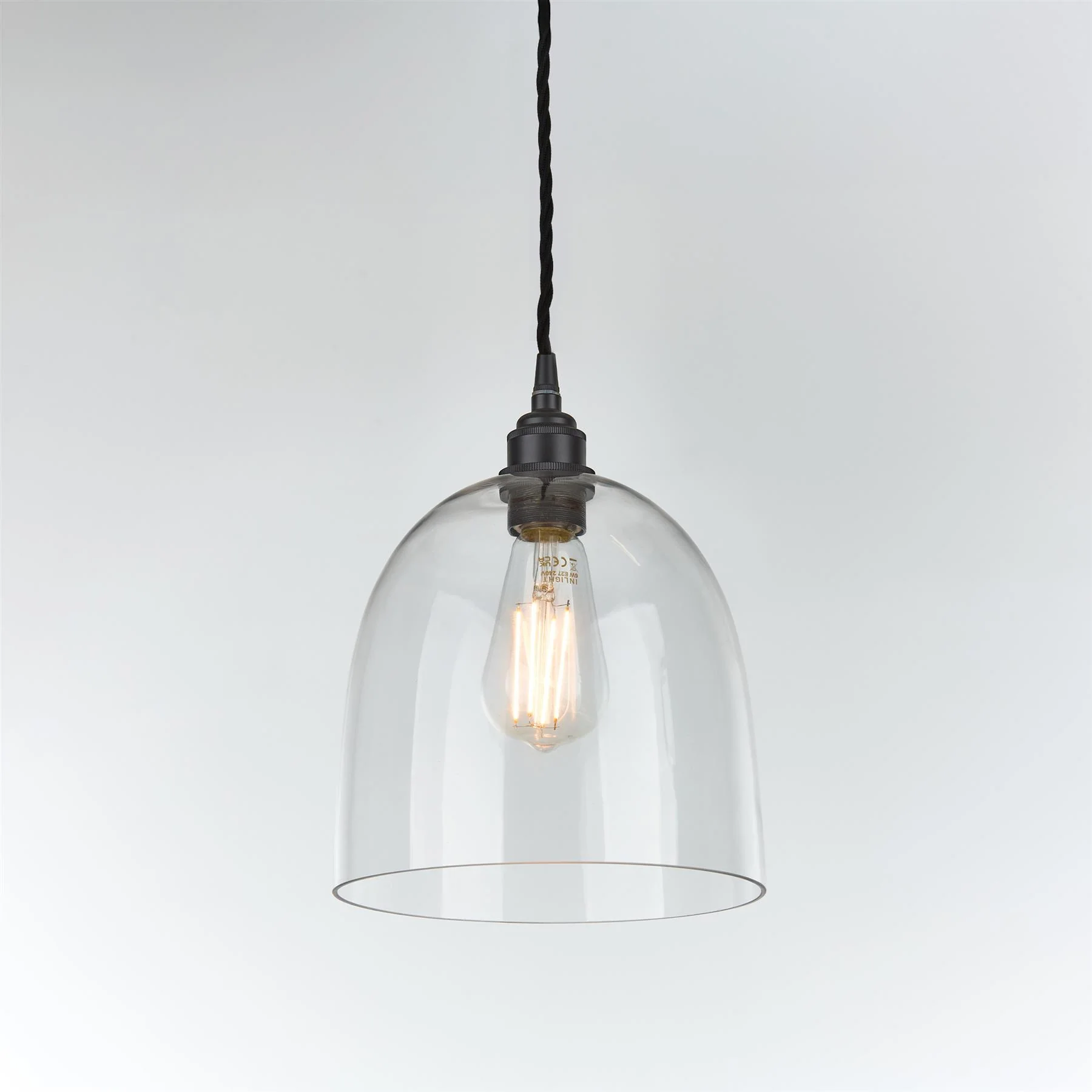 Old School Electric Bell Blown Pendant Light - Image 8