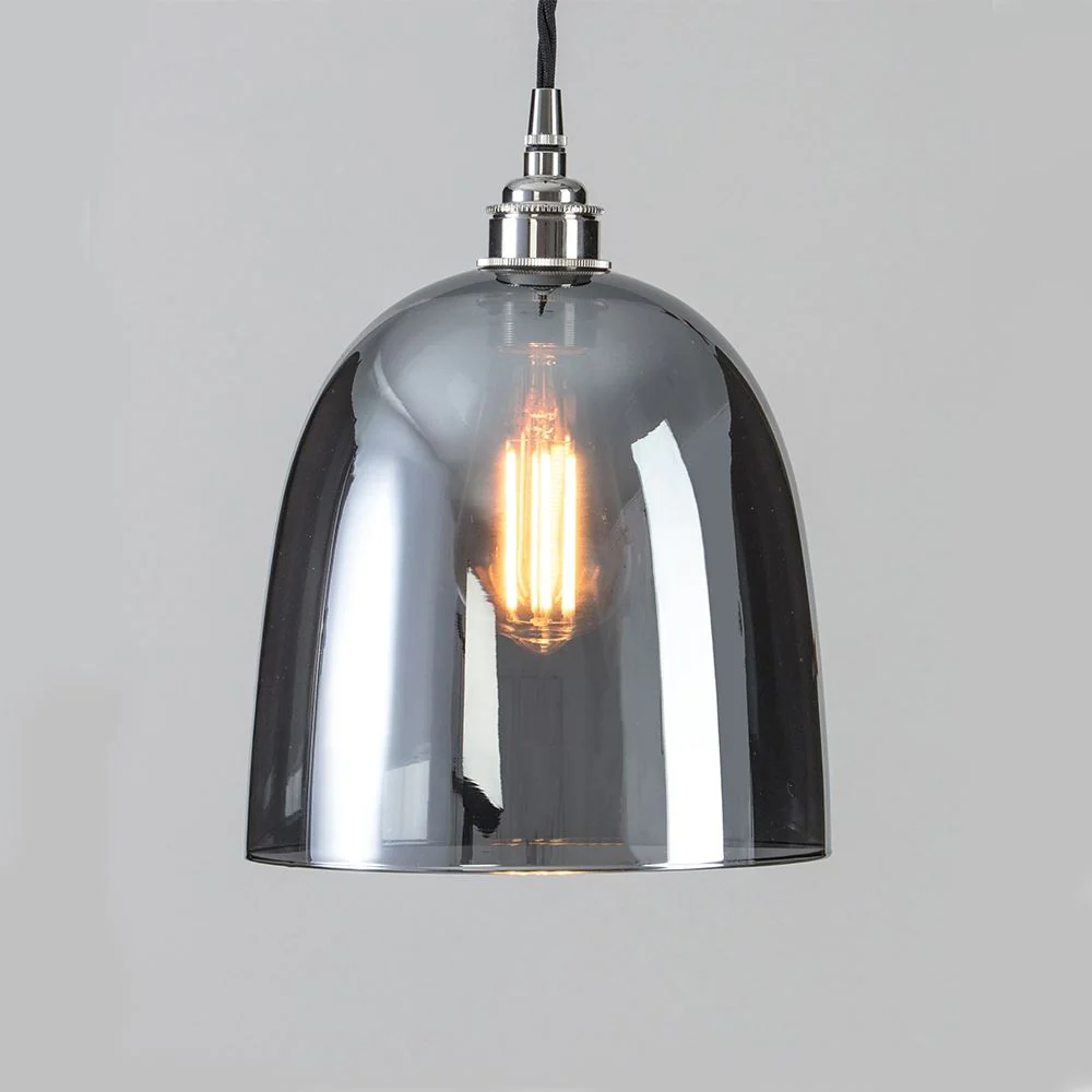 Outlet Old School Electric Bell Blown Pendant Light : Smoked