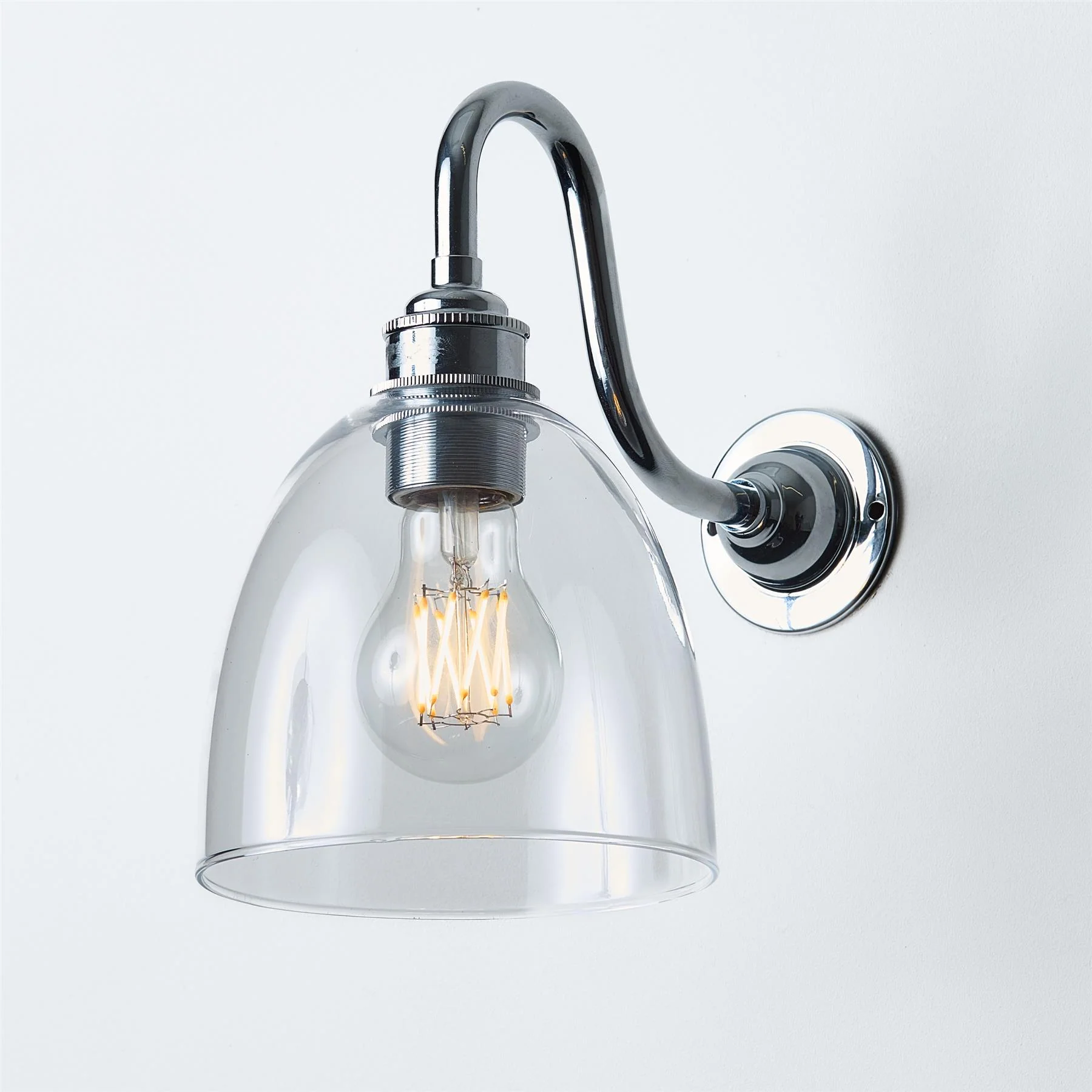 Old School Electric Bell Wall Light : Swan Arm - Image 8