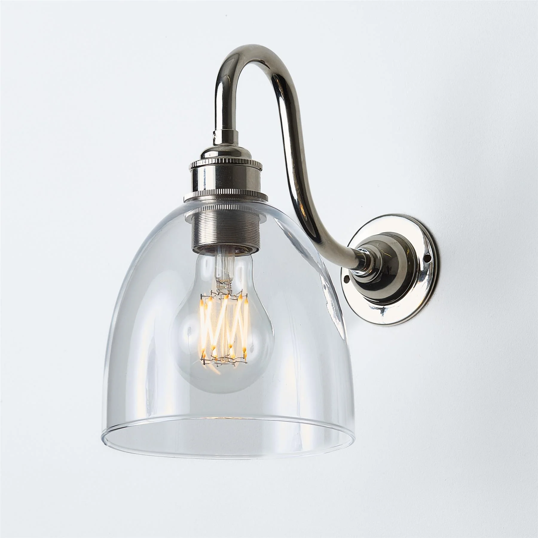 Old School Electric Bell Wall Light : Swan Arm : Bathroom Version - Image 2