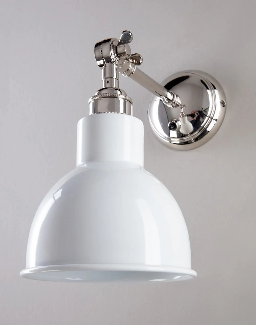 Old School Electric Churchill Wall Light : Adjustable Arm : Coloured Shades - Image 12