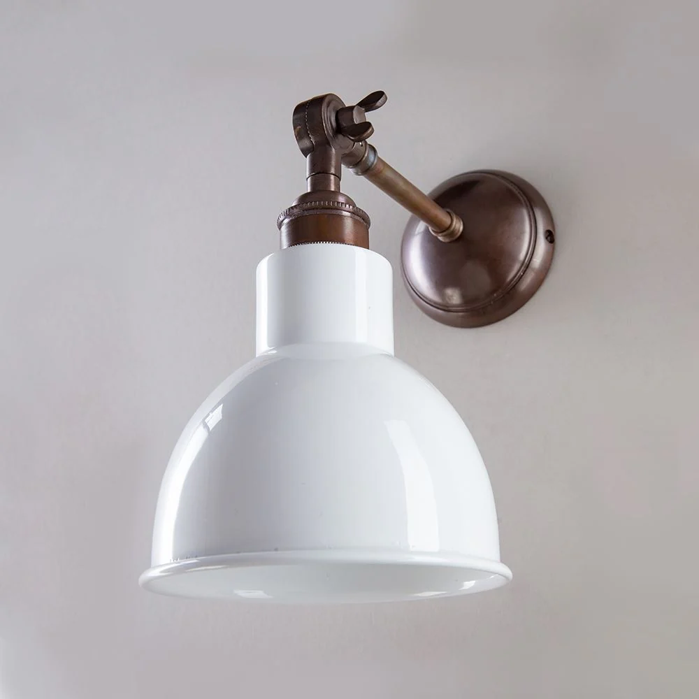 Old School Electric Churchill Wall Light : Adjustable Arm : Coloured Shades - Image 13