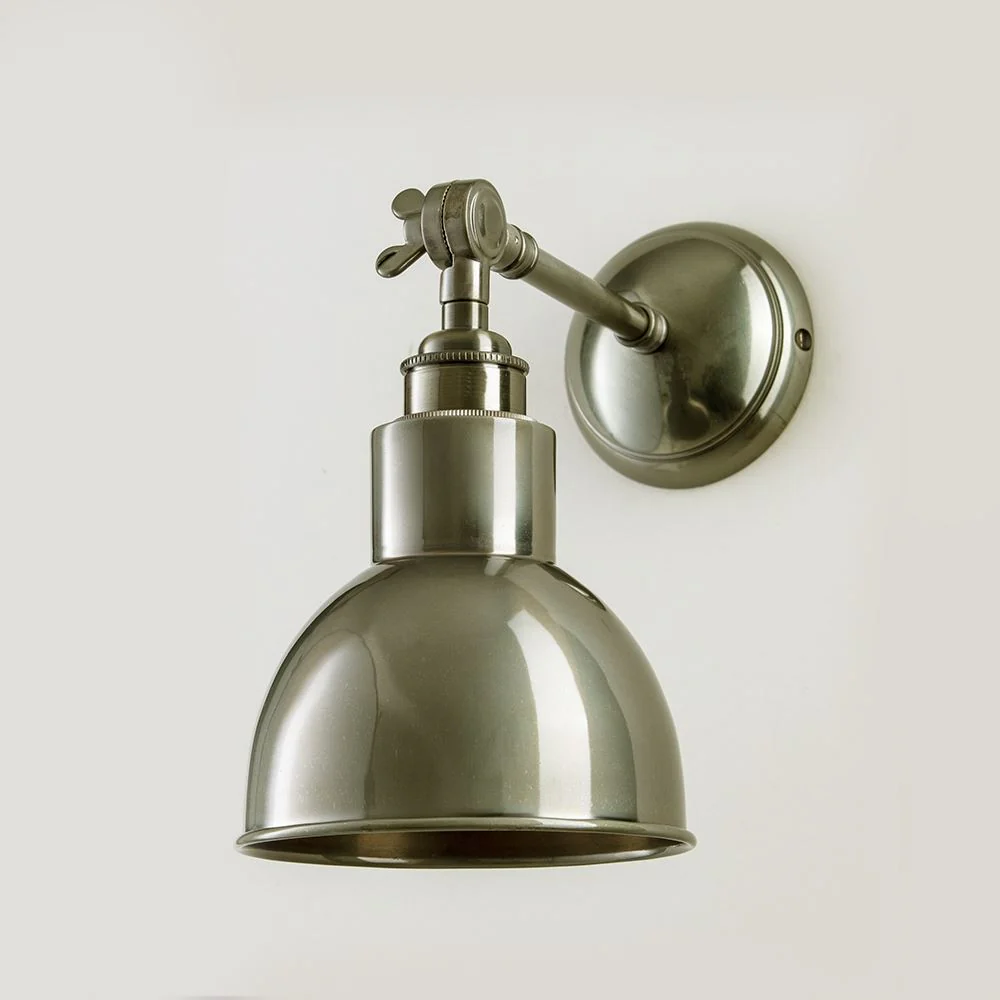 Old School Electric Churchill Wall Light : Adjustable Arm : Metal Shades - Image 6