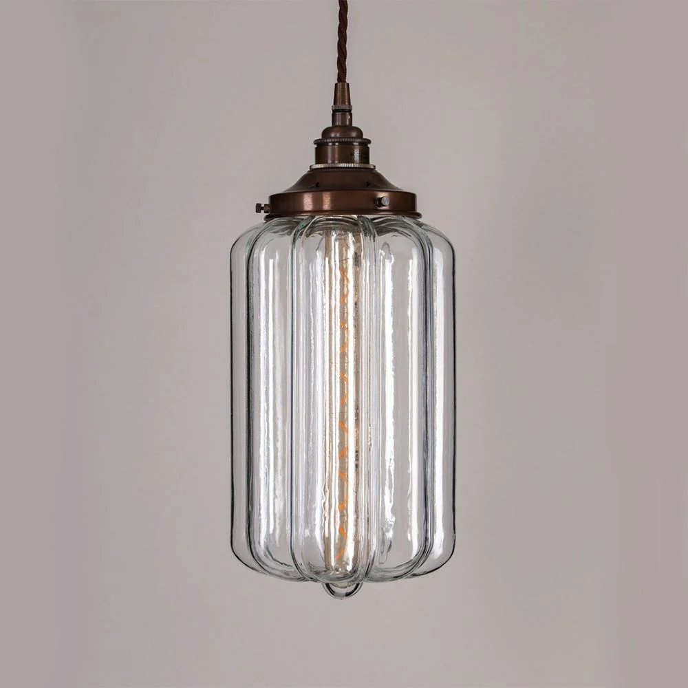 Old School Electric Ellington Pendant Light : Clear Glass - Image 2